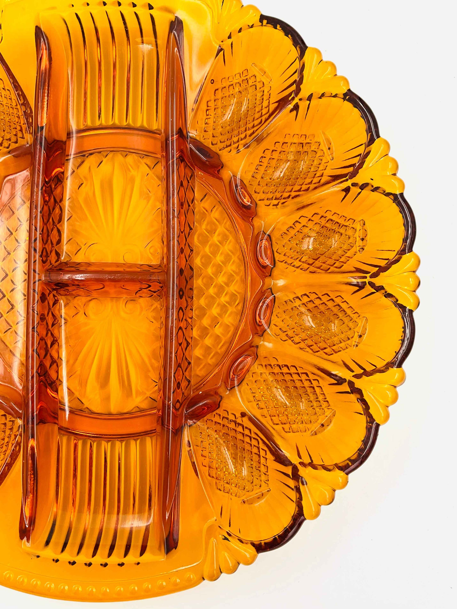 Indiana Glass Amber Deviled Egg Plate