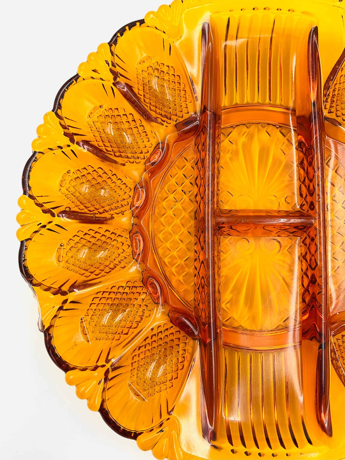 Indiana Glass Amber Deviled Egg Plate