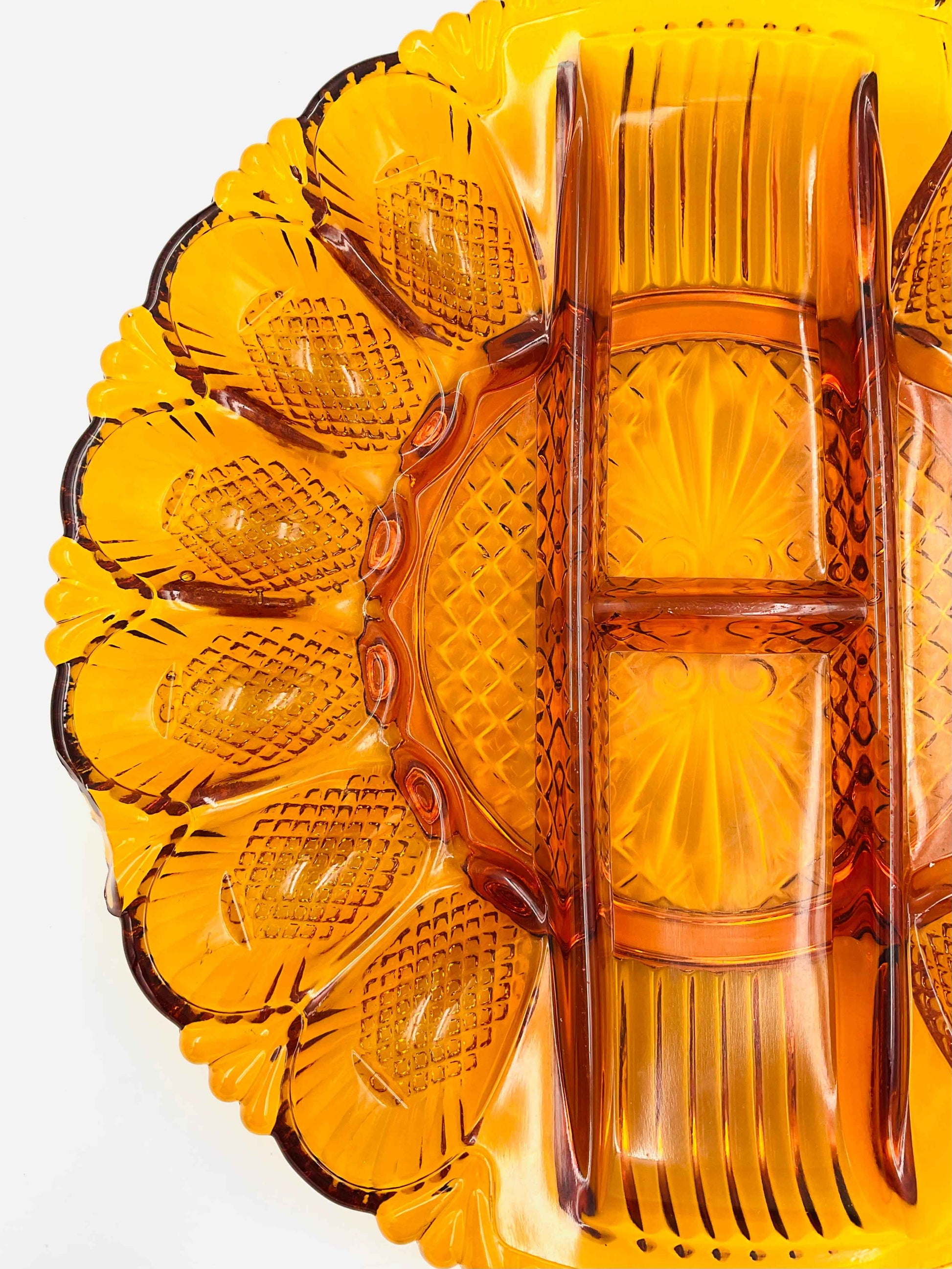 Indiana Glass Amber Deviled Egg Plate