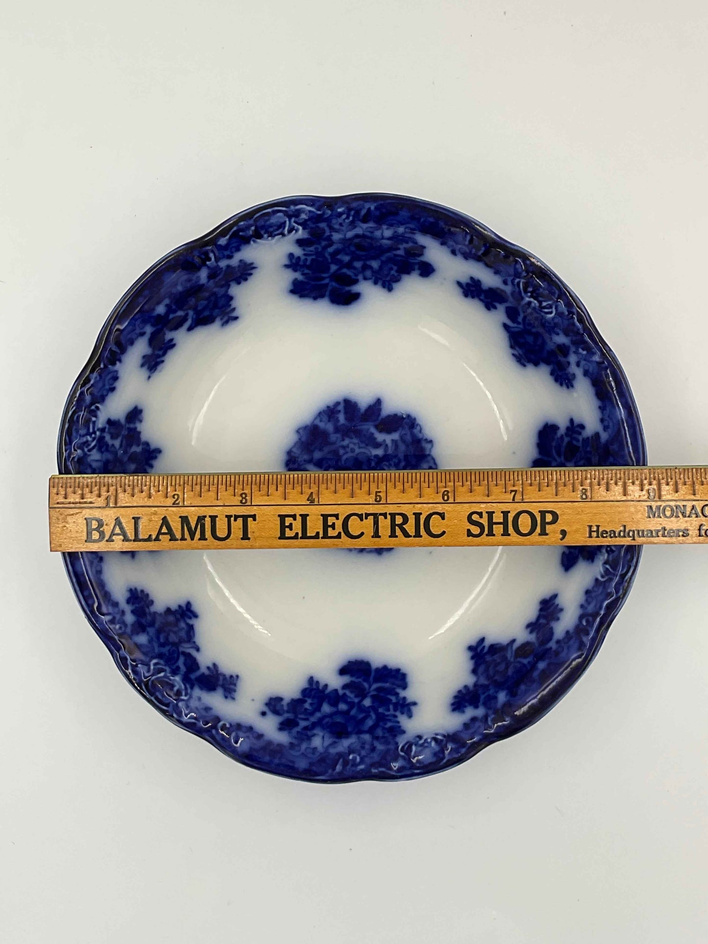 Antique New Wharf Pottery "Waldorf" Flow Blue Serving Bowl