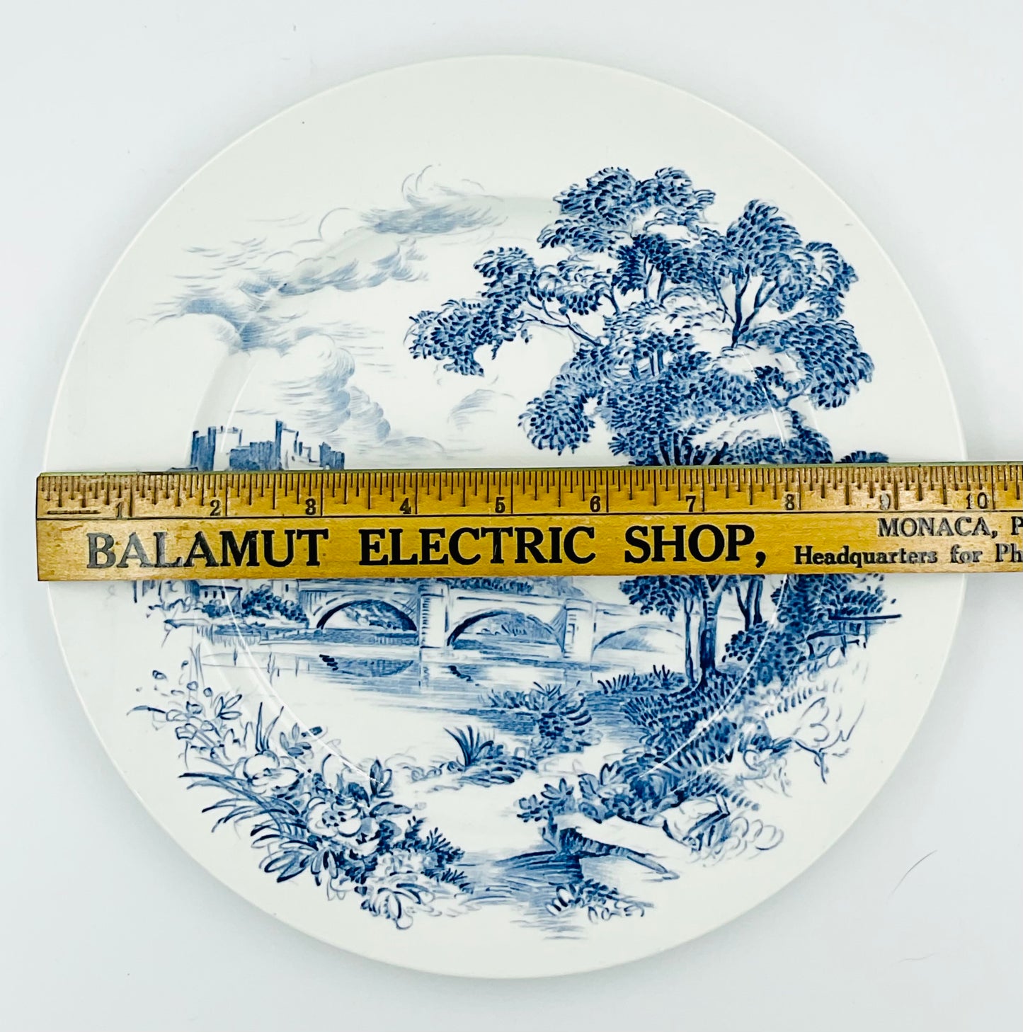 Vintage Wedgwood Countryside Blue Transferware Dinner Plate