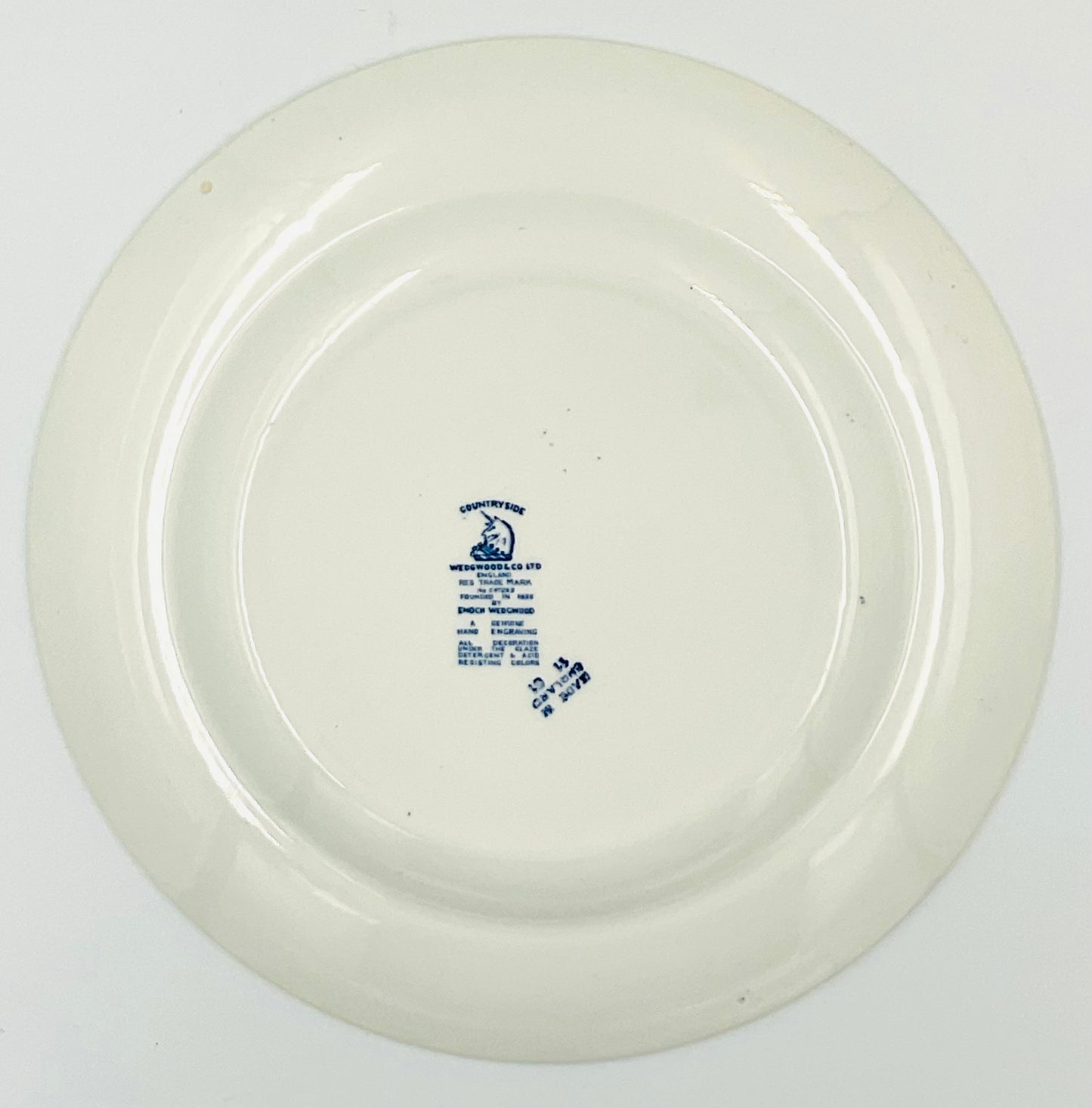 Vintage Wedgwood Countryside Blue Transferware Dinner Plate