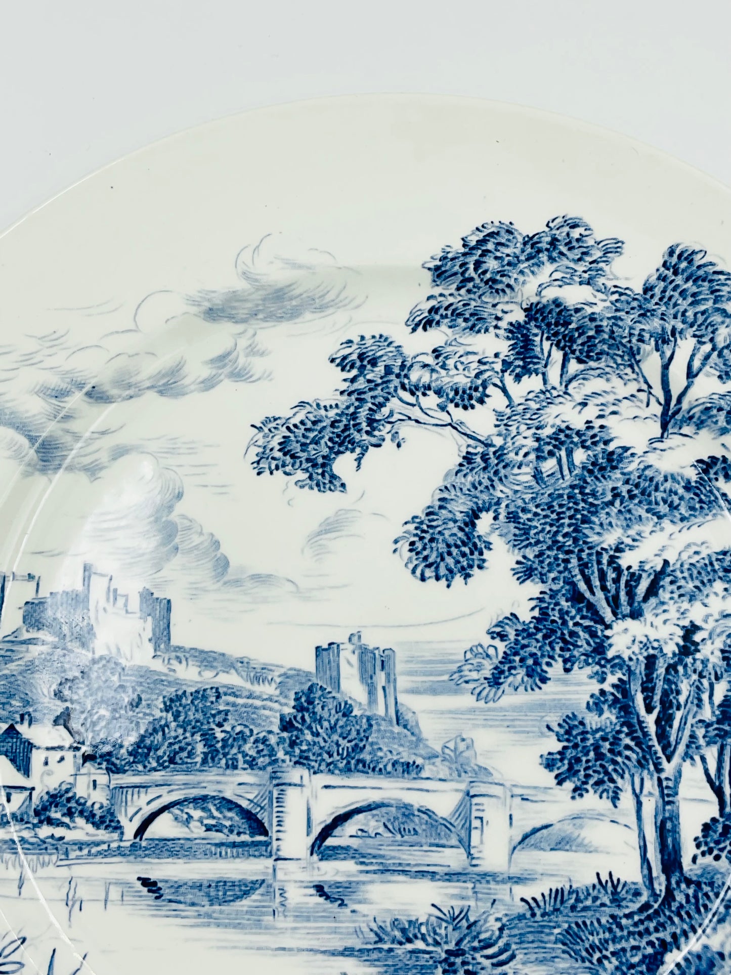 Vintage Wedgwood Countryside Blue Transferware Dinner Plate