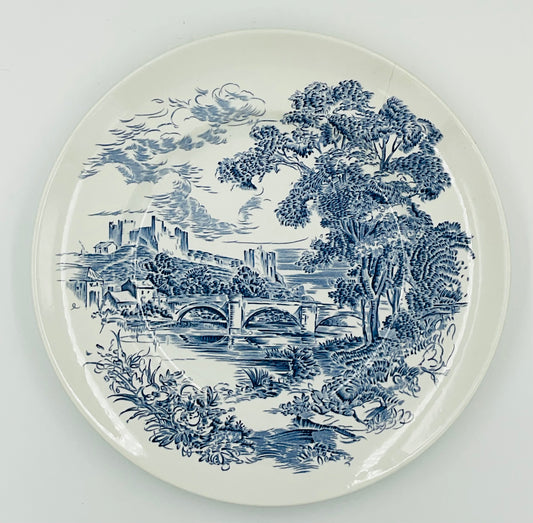 Vintage Wedgwood Countryside Blue Transferware Plate - Display Only