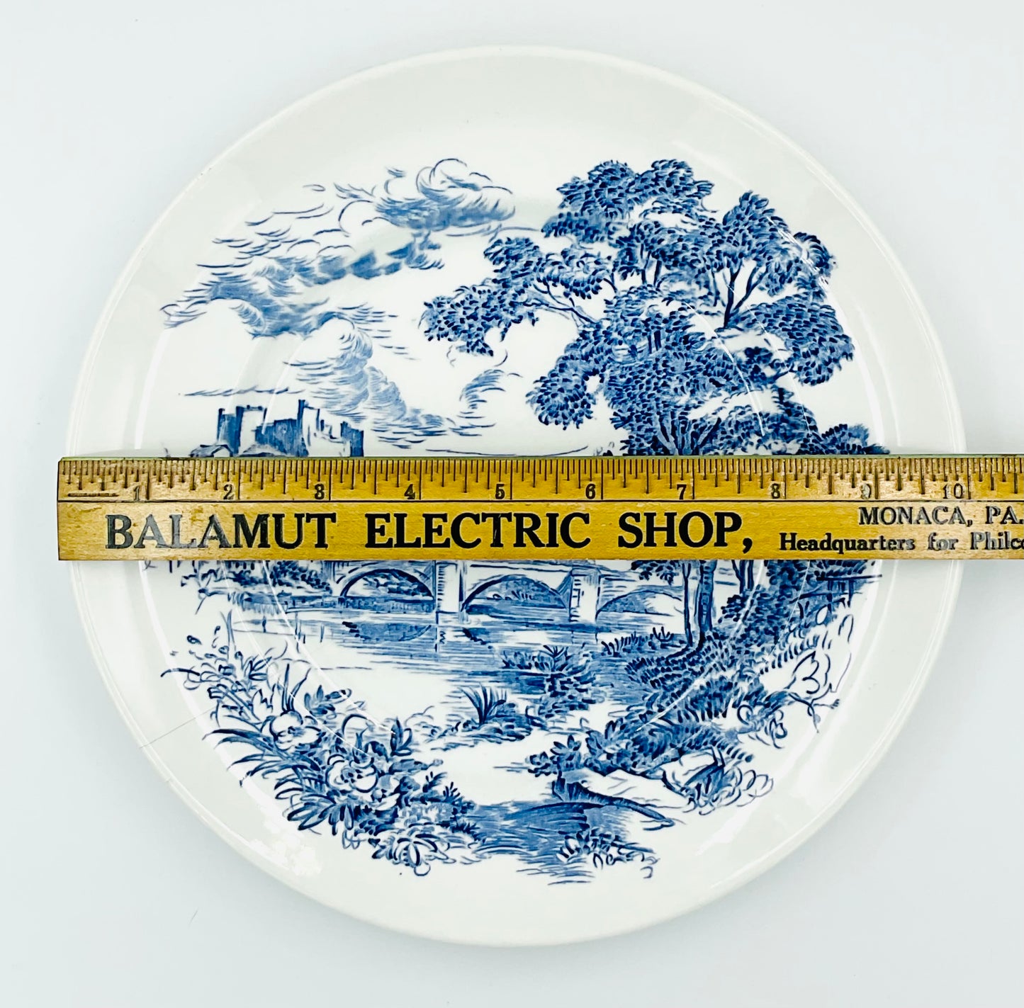 Vintage Wedgwood Countryside Blue Transferware Plate - Display Only