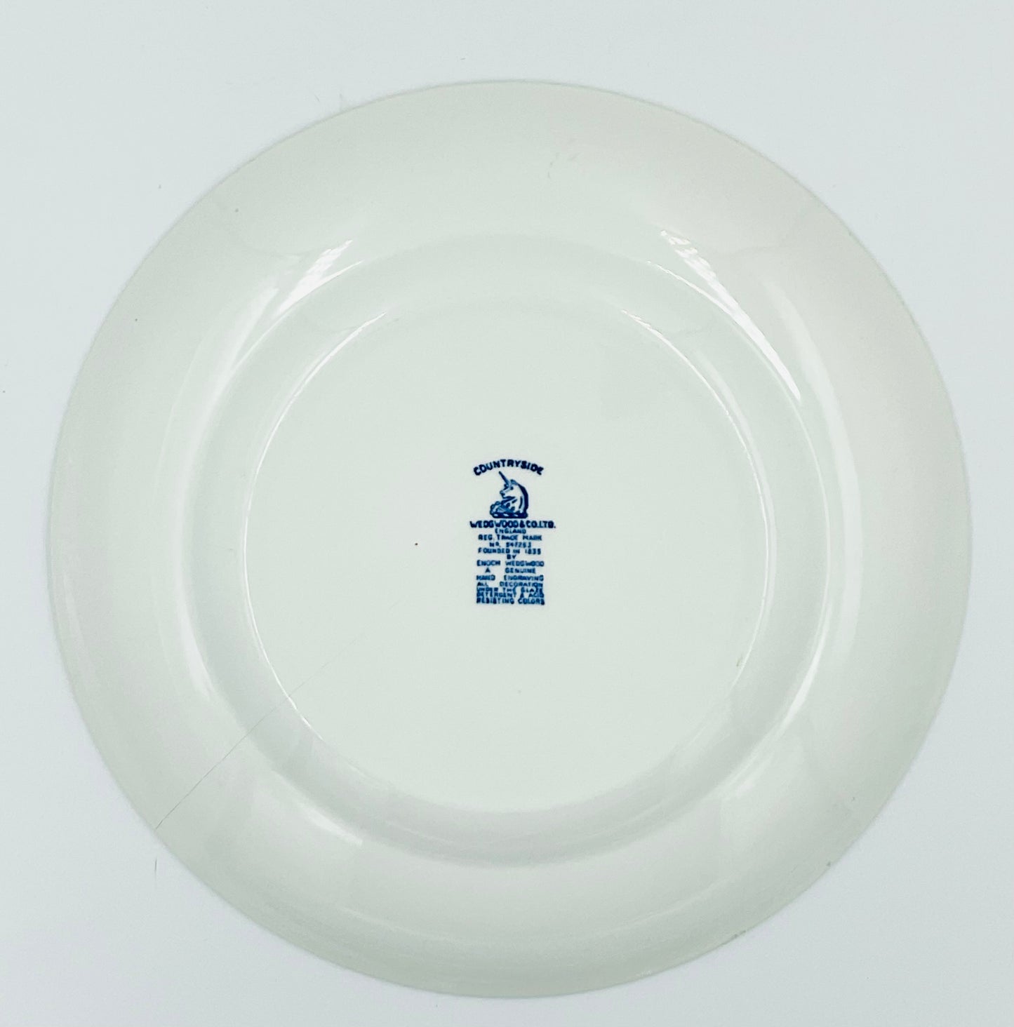 Vintage Wedgwood Countryside Blue Transferware Plate - Display Only