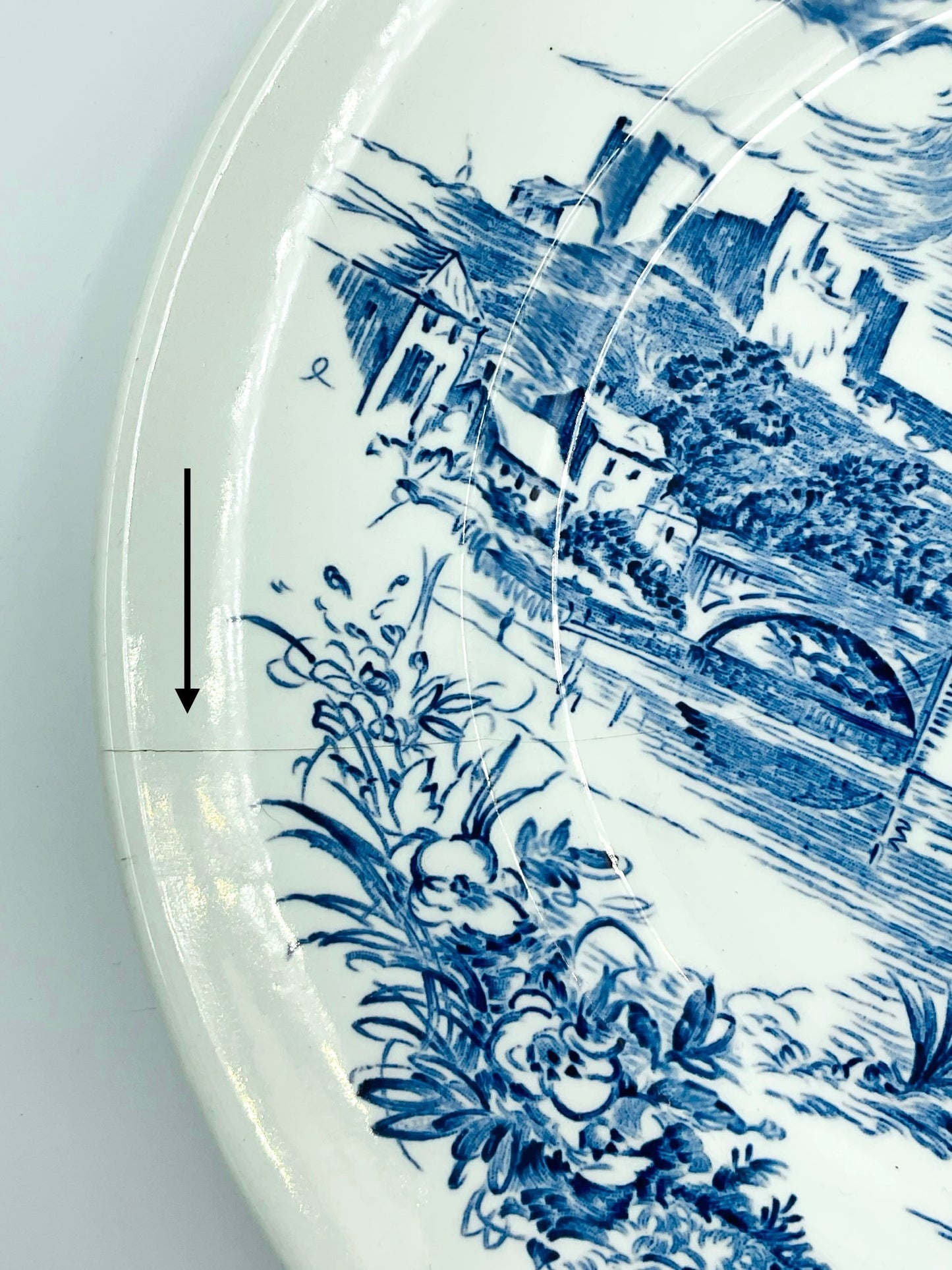 Vintage Wedgwood Countryside Blue Transferware Plate - Display Only