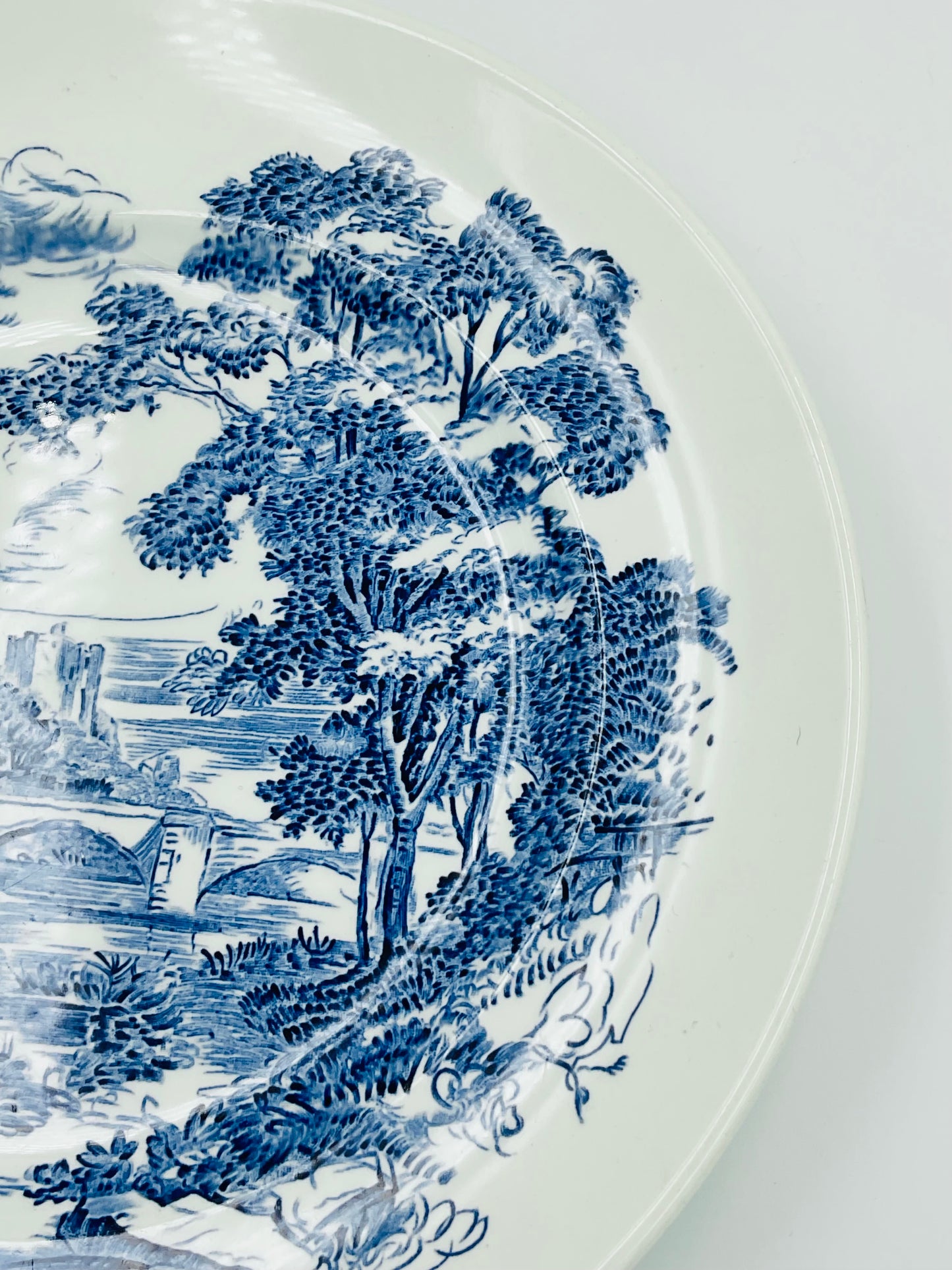 Vintage Wedgwood Countryside Blue Transferware Plate - Display Only