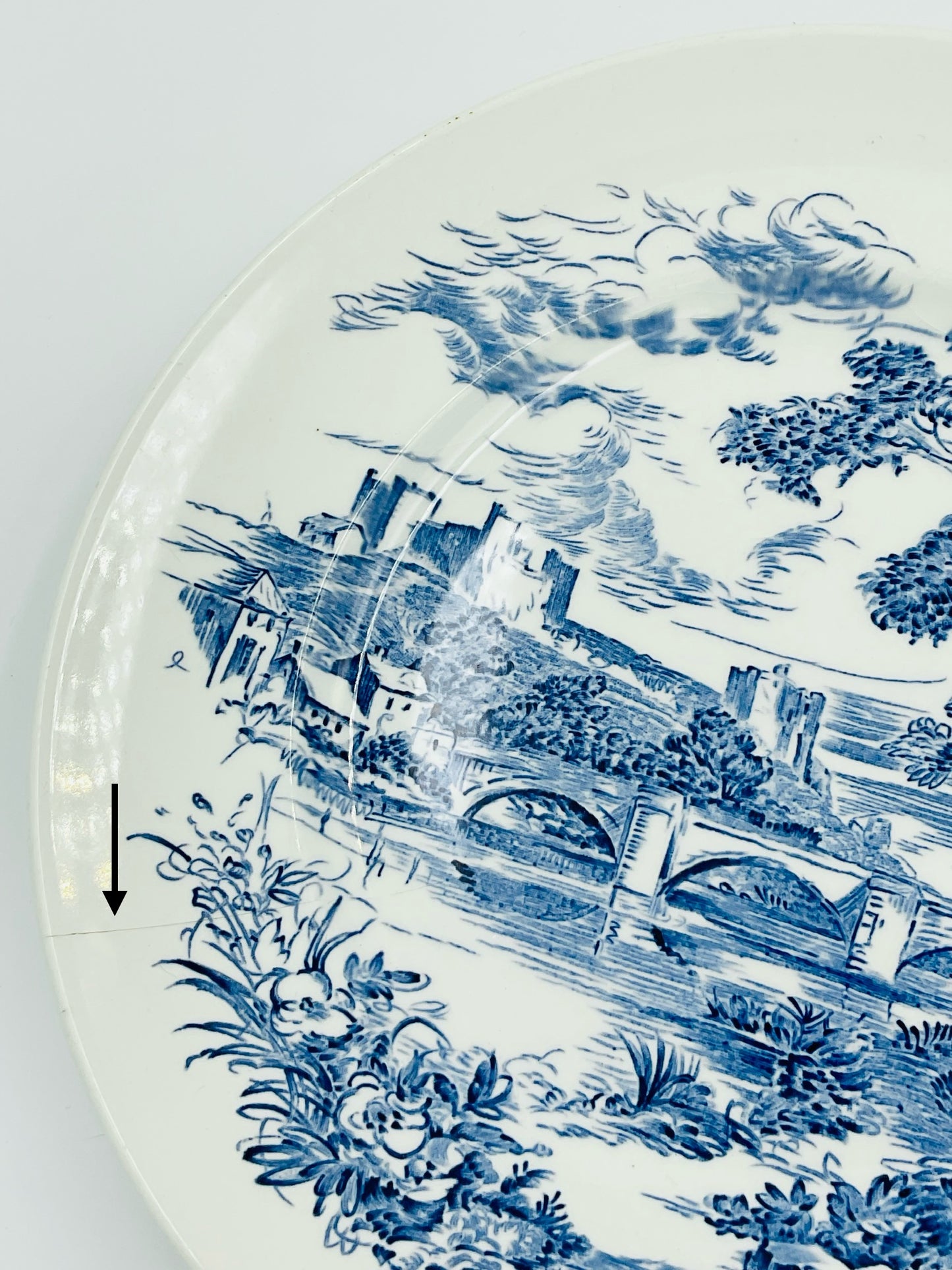 Vintage Wedgwood Countryside Blue Transferware Plate - Display Only