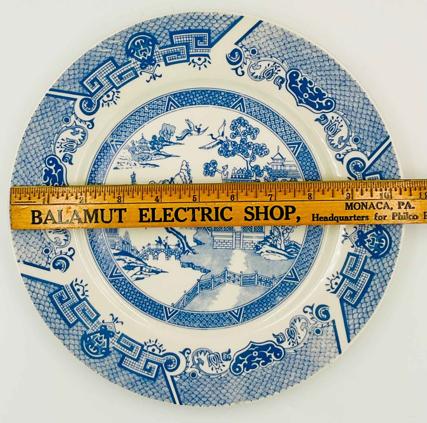 Vintage Blue Willow Transferware Ironstone Plate