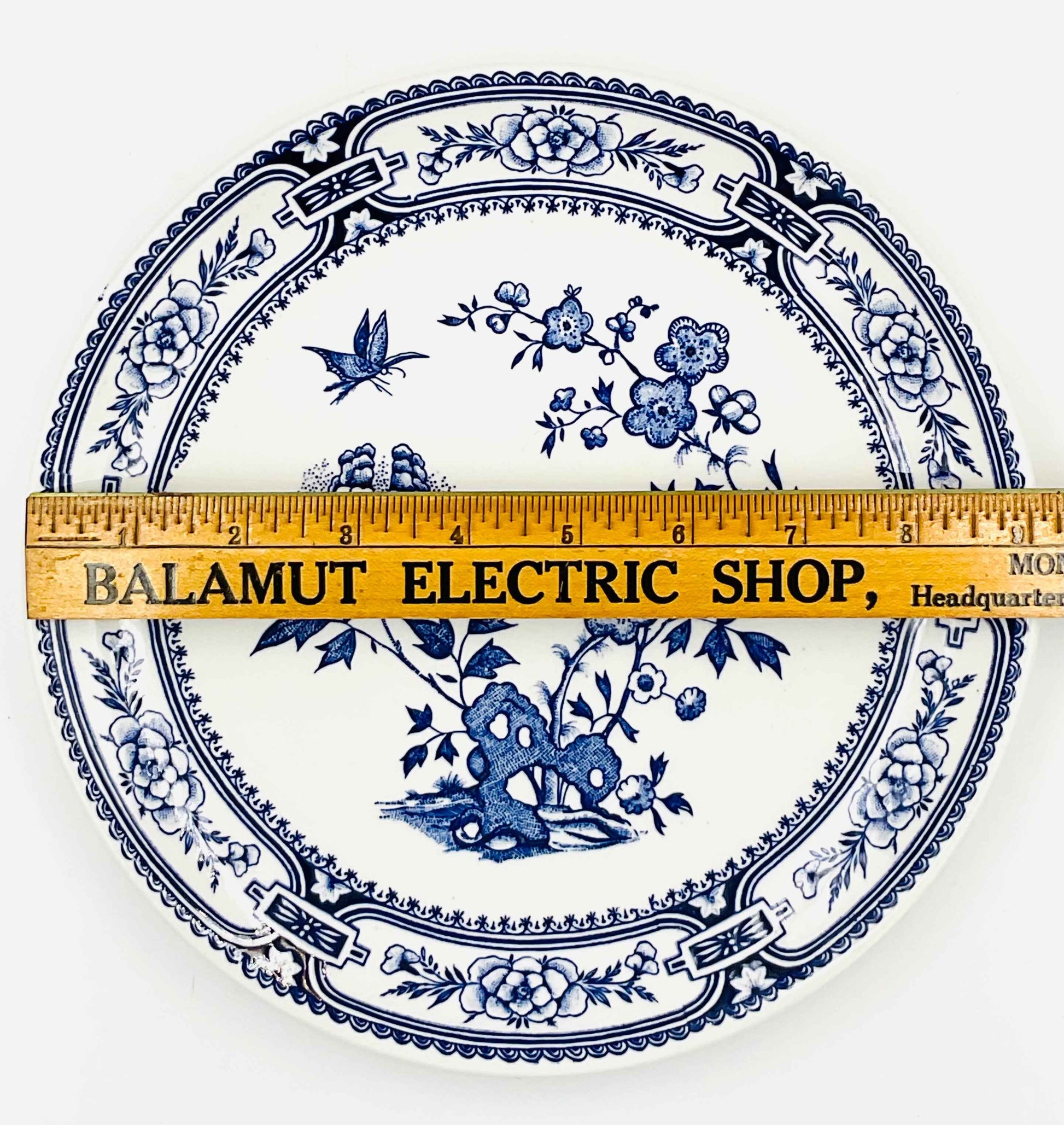 Vintage O'Farril China Blue White Ironstone Transferware Plate