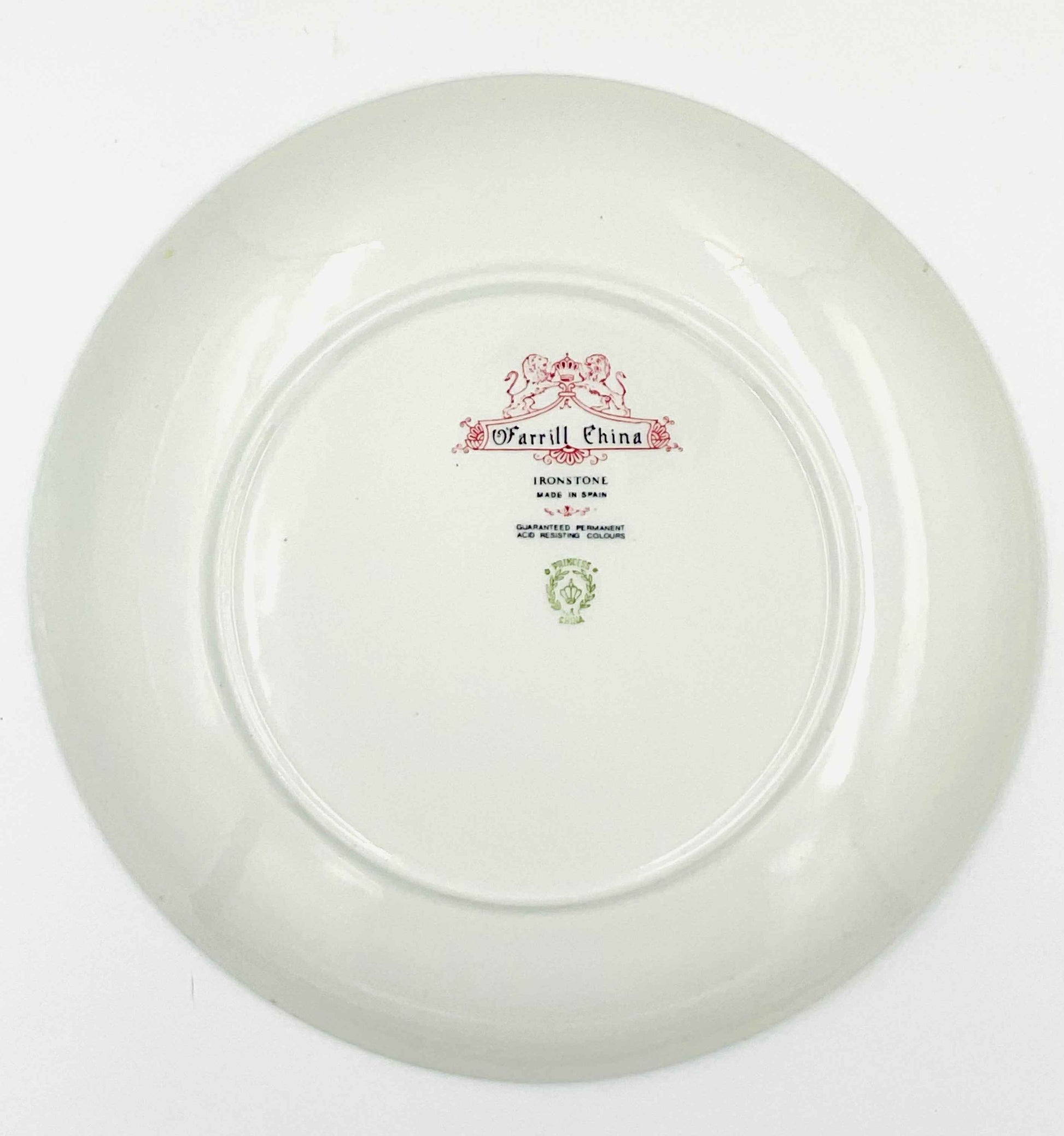 Vintage O'Farril China Blue White Ironstone Transferware Plate