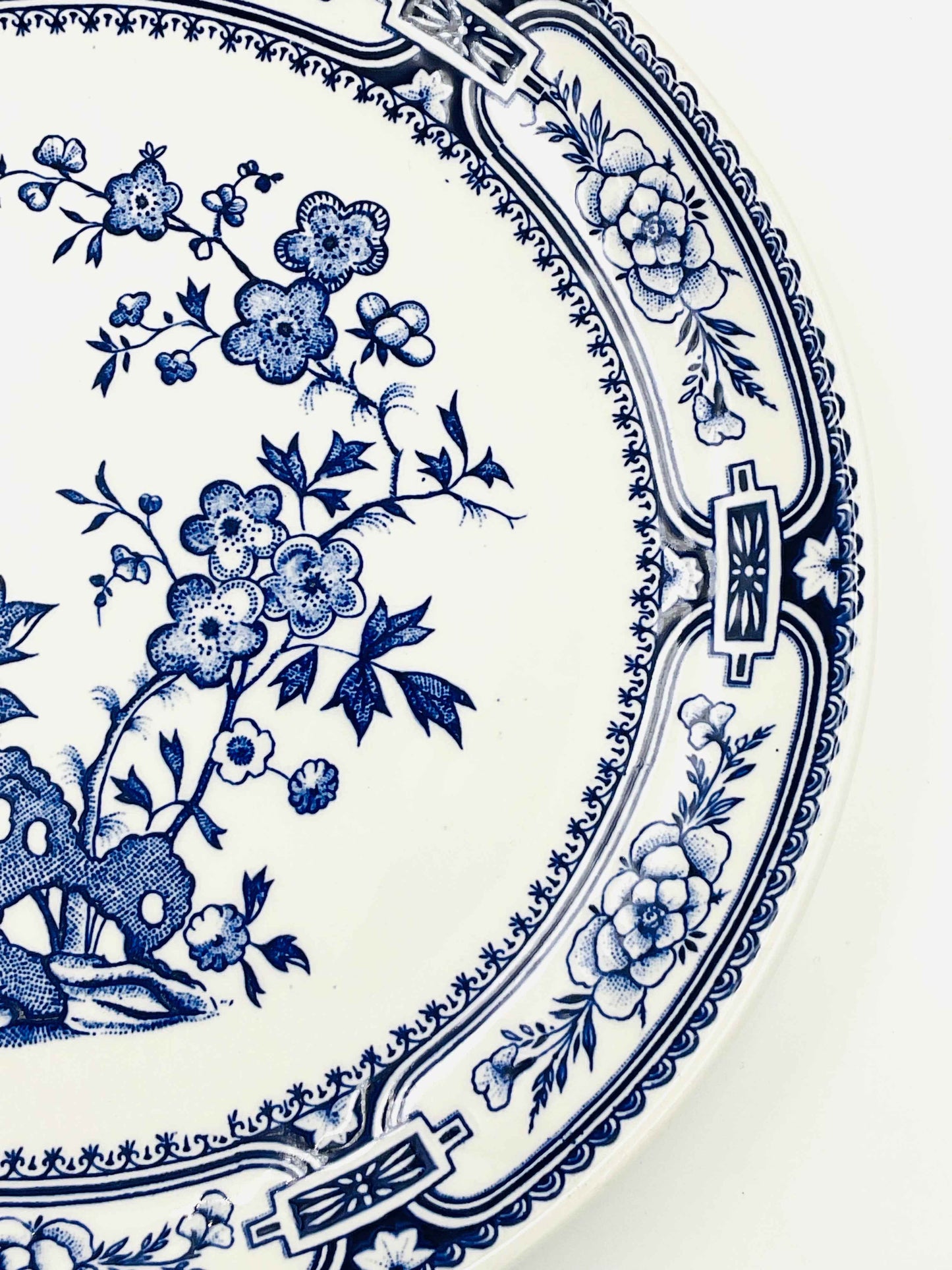Vintage O'Farril China Blue White Ironstone Transferware Plate