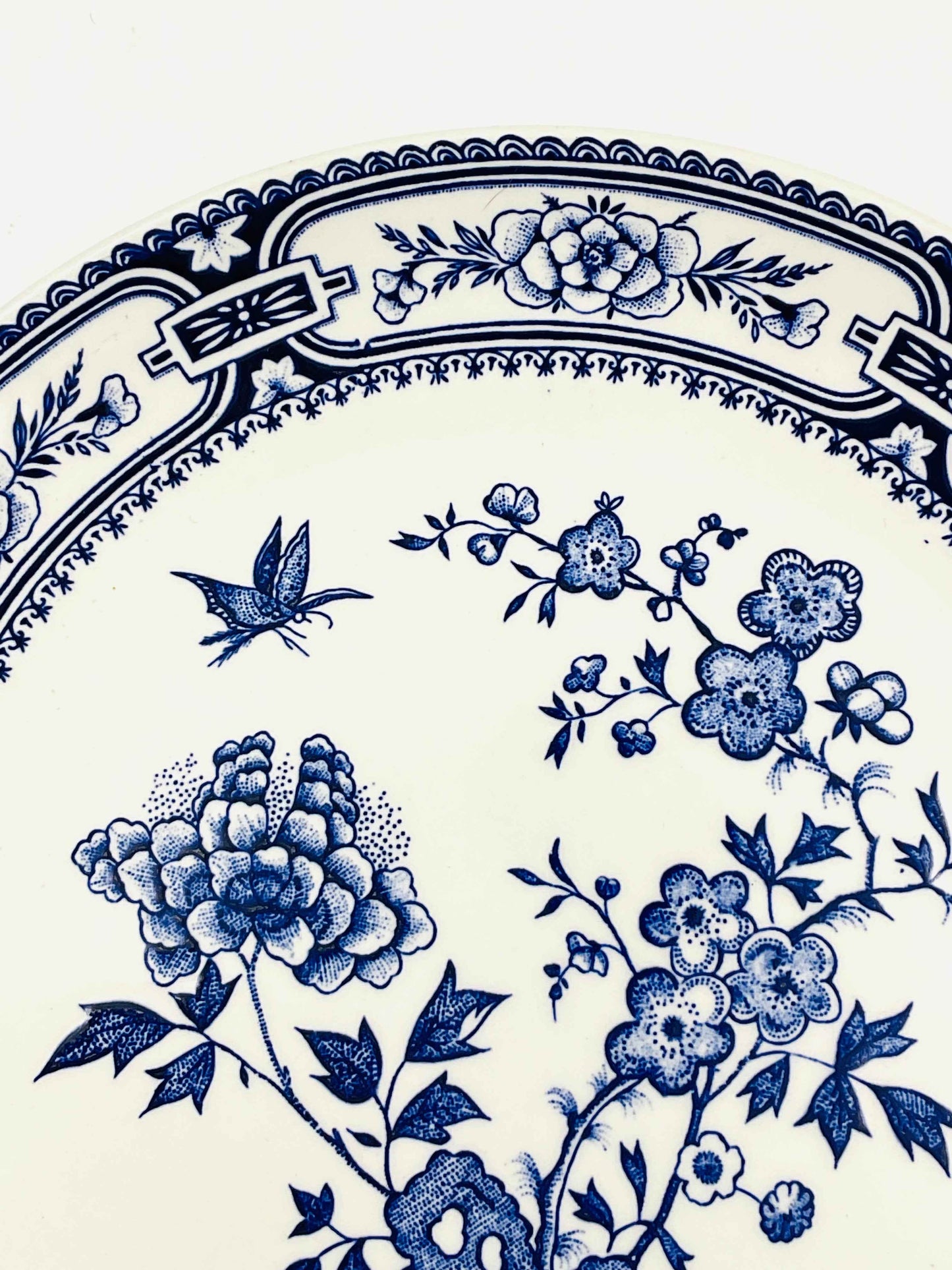 Vintage O'Farril China Blue White Ironstone Transferware Plate