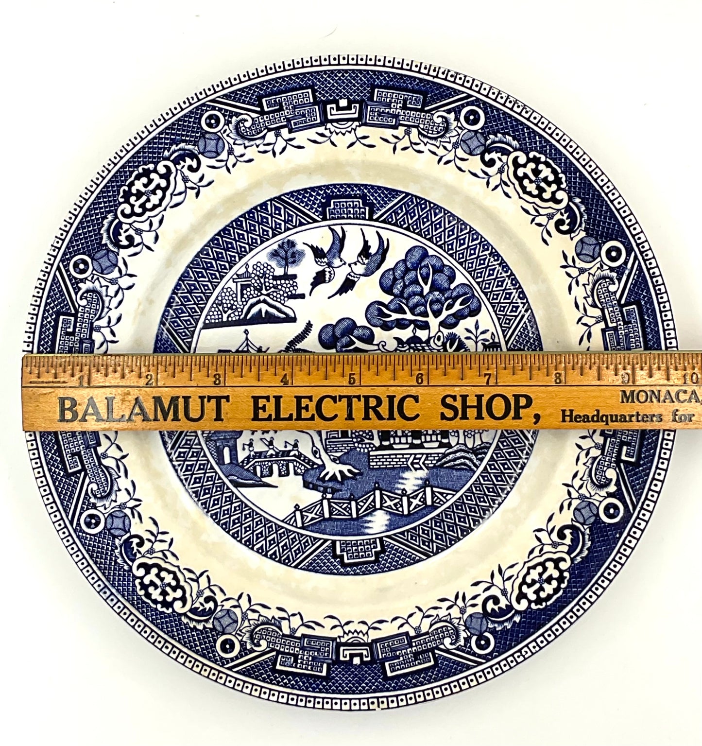 Vintage Washington Old Willow Blue White Transferware Plates Set of 2