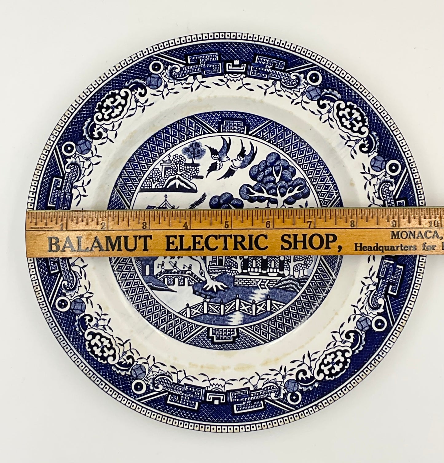 Vintage Washington Old Willow Blue White Transferware Plates Set of 2