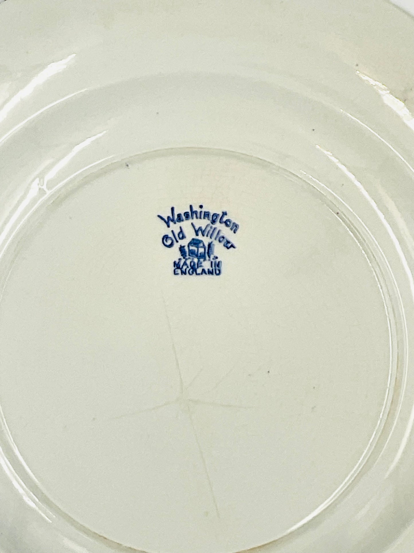 Vintage Washington Old Willow Blue White Transferware Plates Set of 2