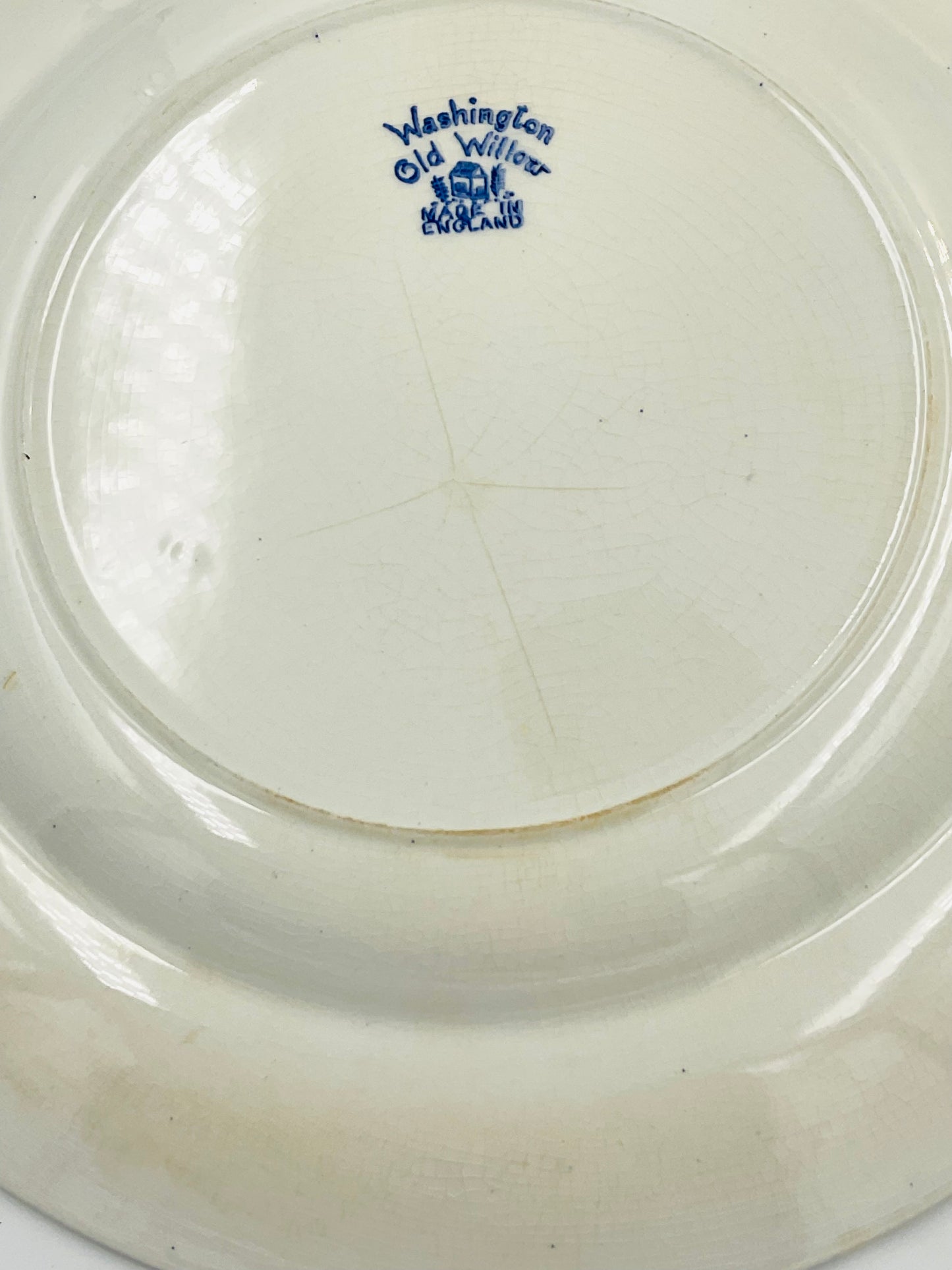 Vintage Washington Old Willow Blue White Transferware Plates Set of 2