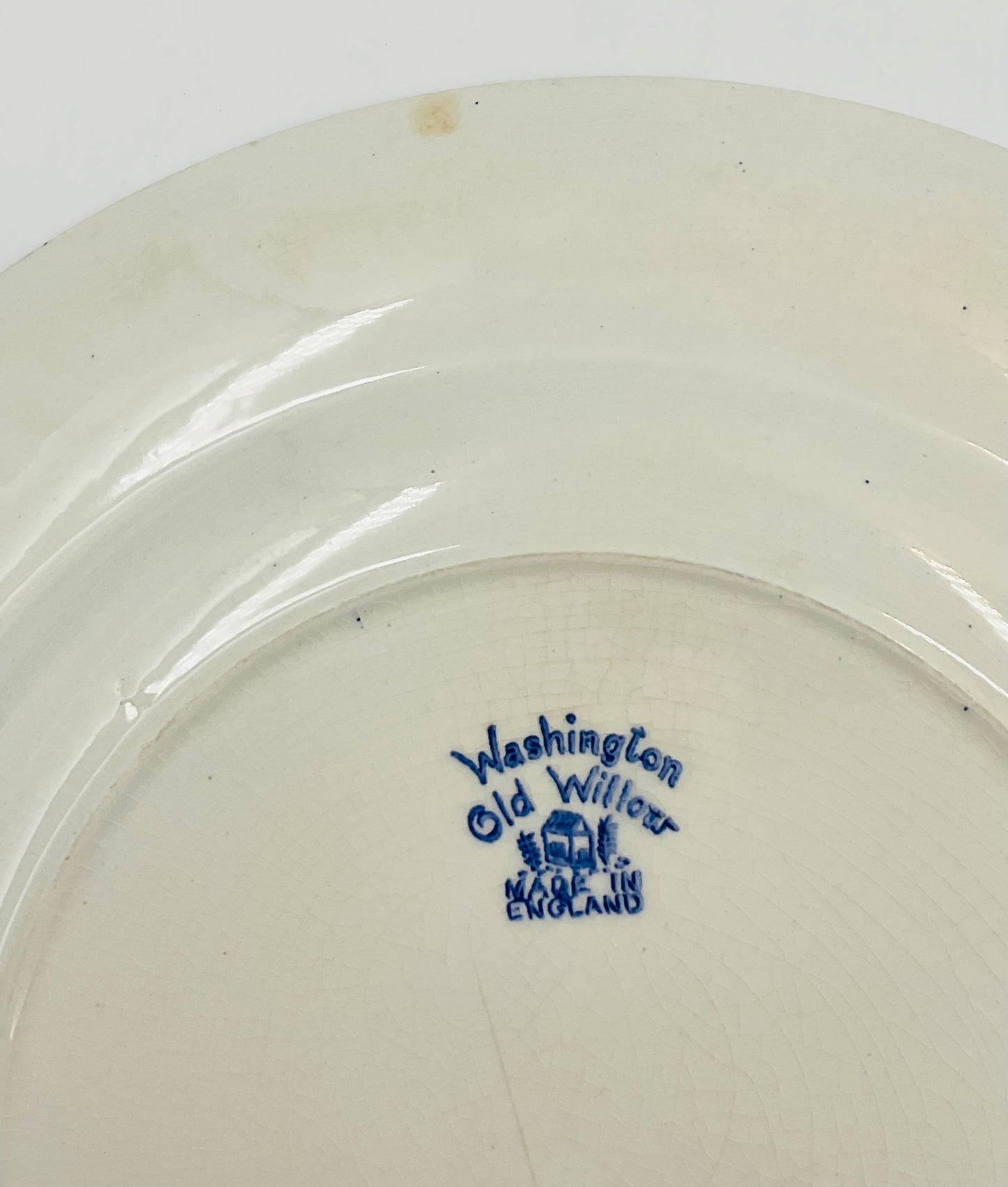Vintage Washington Old Willow Blue White Transferware Plates Set of 2