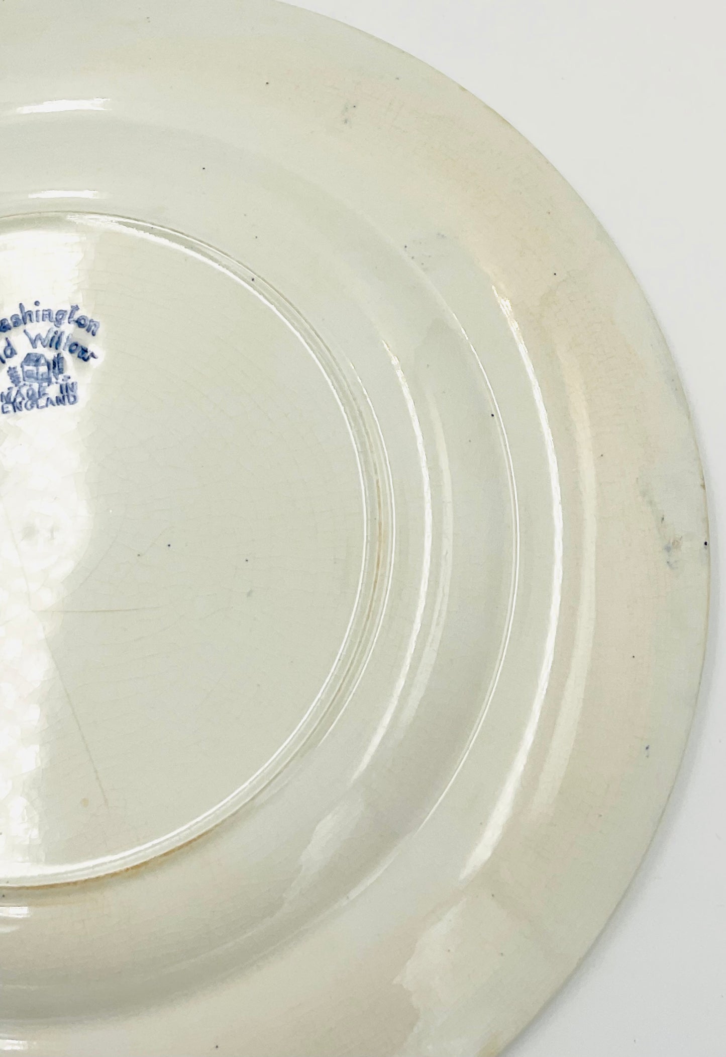 Vintage Washington Old Willow Blue White Transferware Plates Set of 2