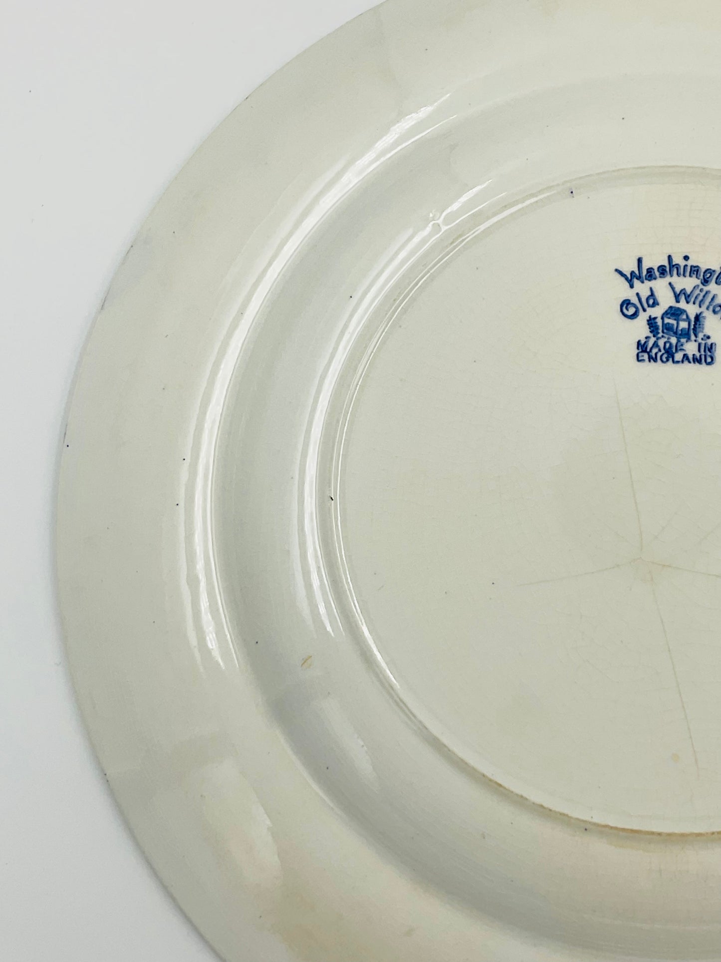 Vintage Washington Old Willow Blue White Transferware Plates Set of 2