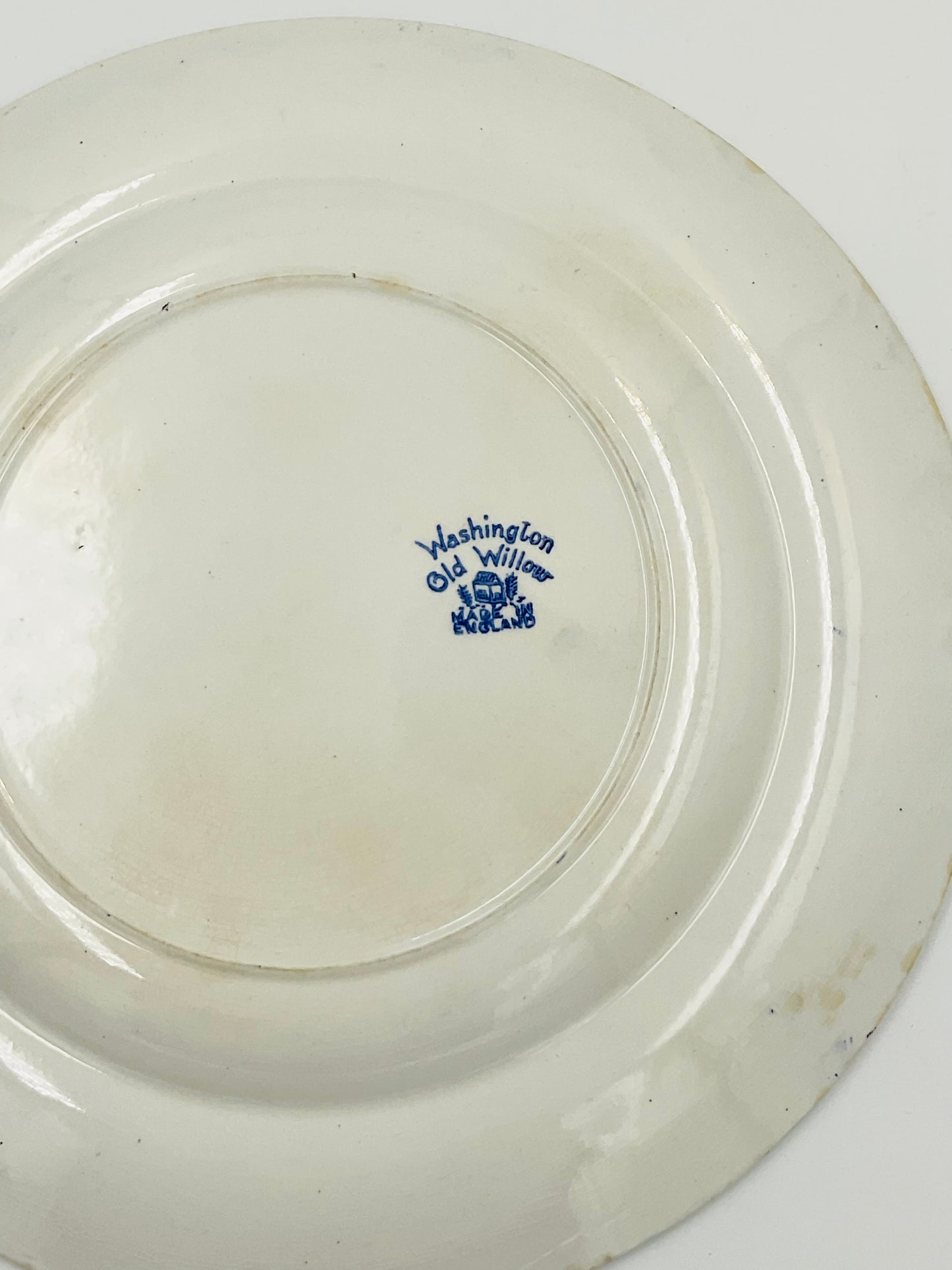 Vintage Washington Old Willow Blue White Transferware Plates Set of 2