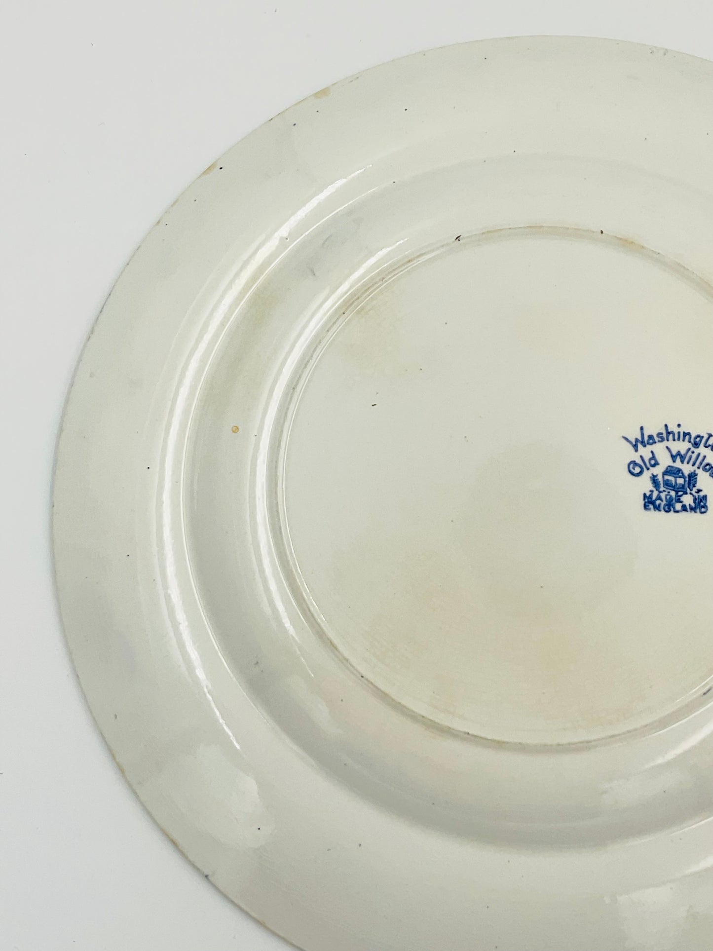 Vintage Washington Old Willow Blue White Transferware Plates Set of 2