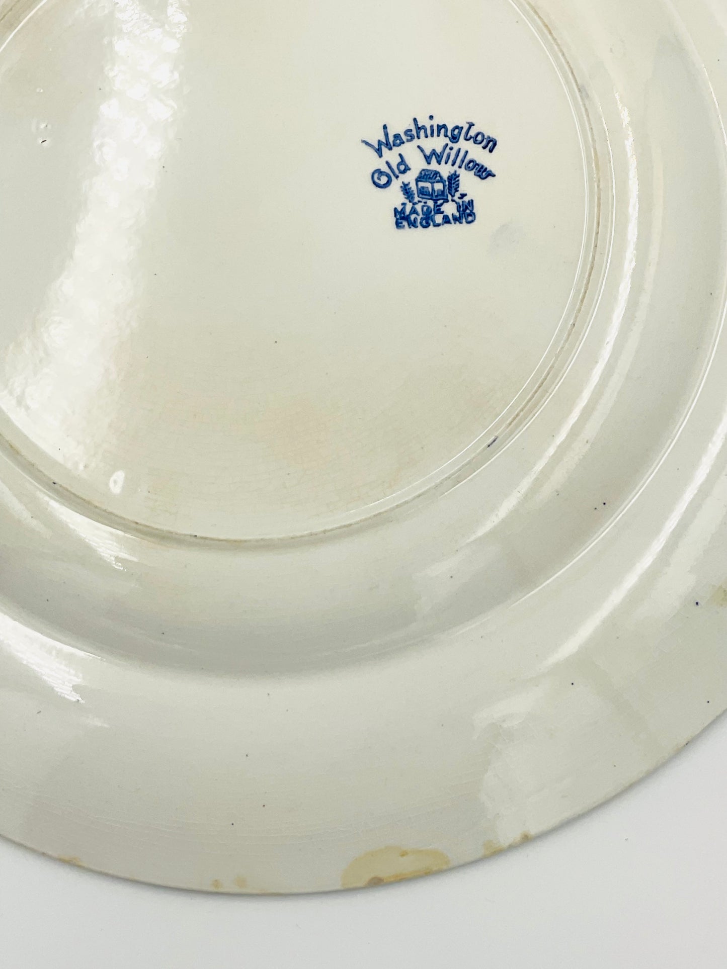 Vintage Washington Old Willow Blue White Transferware Plates Set of 2