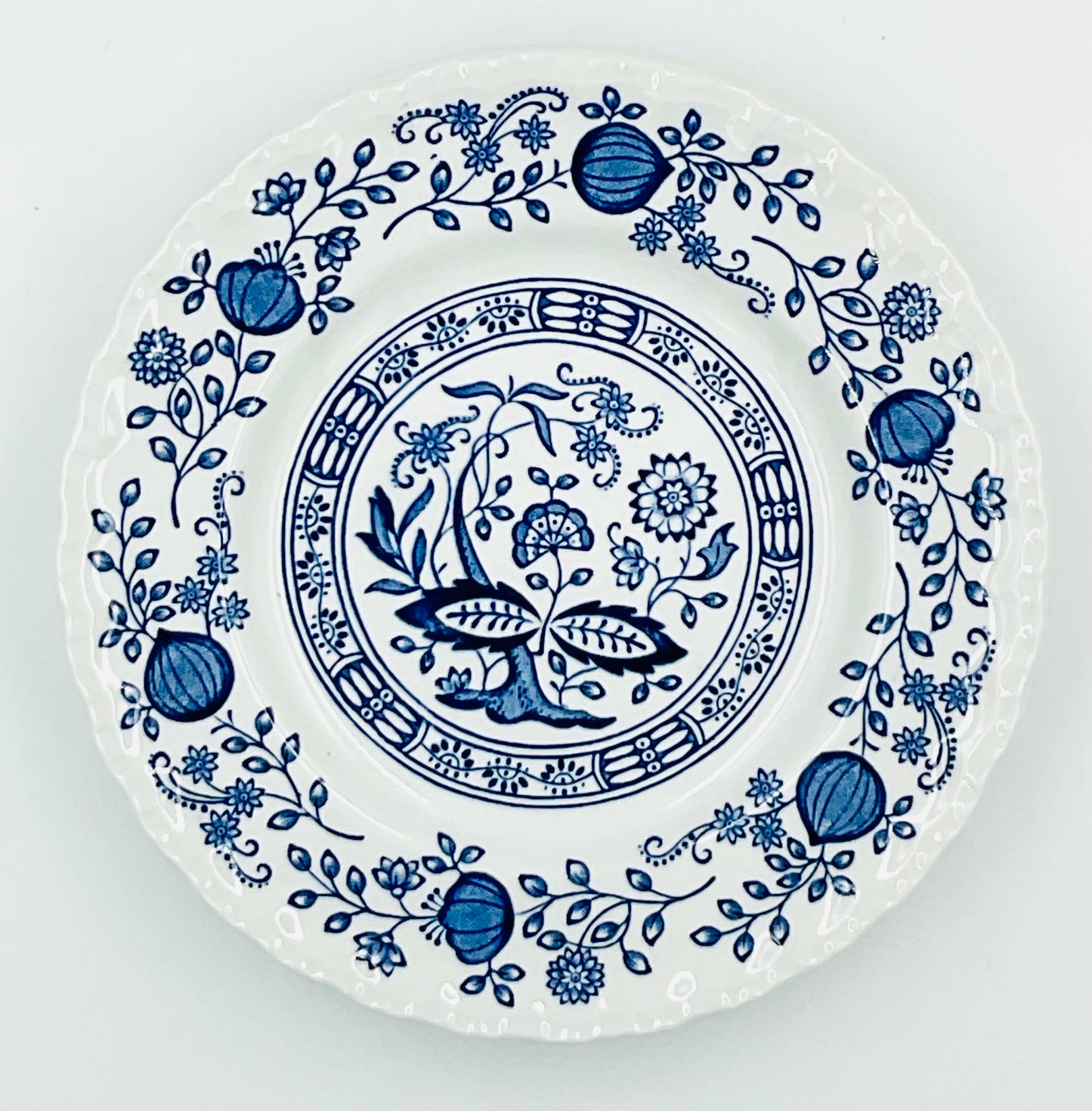 Vintage Enoch Wedgwood Tunstall Blue Heritage Pattern Bread Plates - Set of 3
