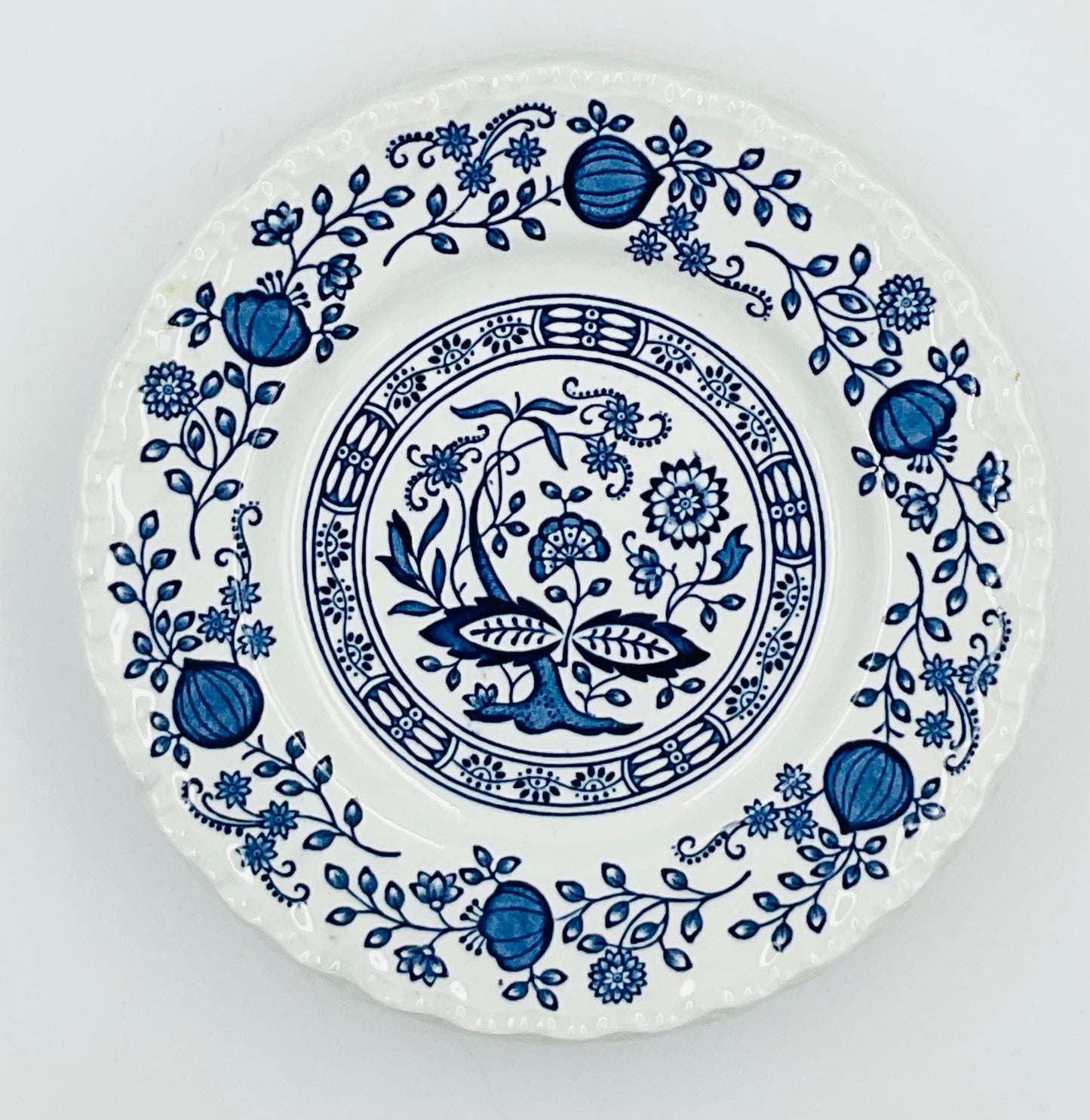 Vintage Enoch Wedgwood Blue Onion Pattern Bread Plates - Set of 5