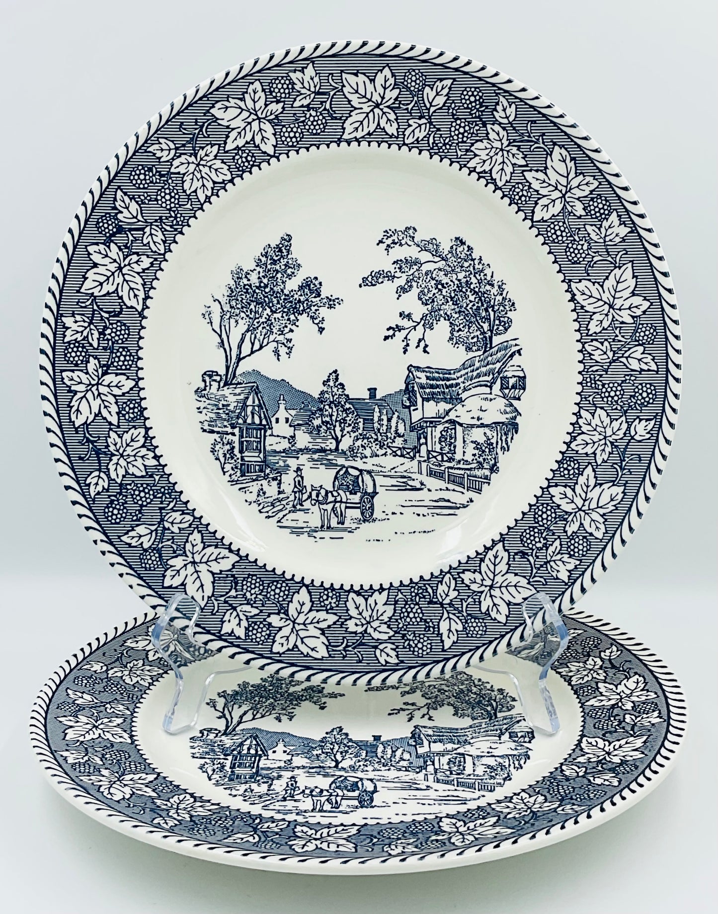Vintage Homer Laughlin Stratwood Collection Shakespeare Country Dinner Plates - Set of 2