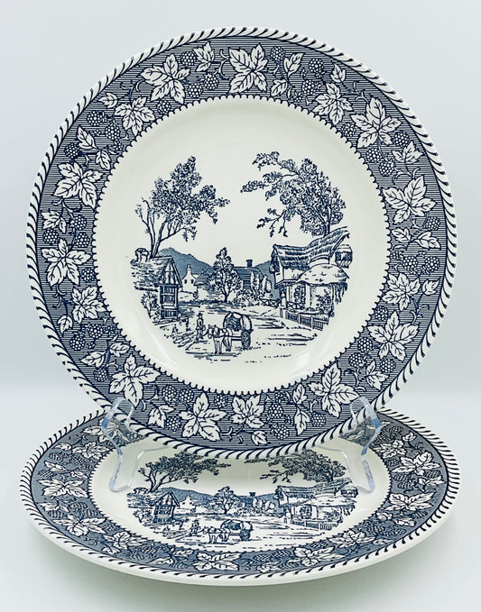 Vintage Homer Laughlin Stratwood Collection Shakespeare Country Dinner Plates - Set of 2