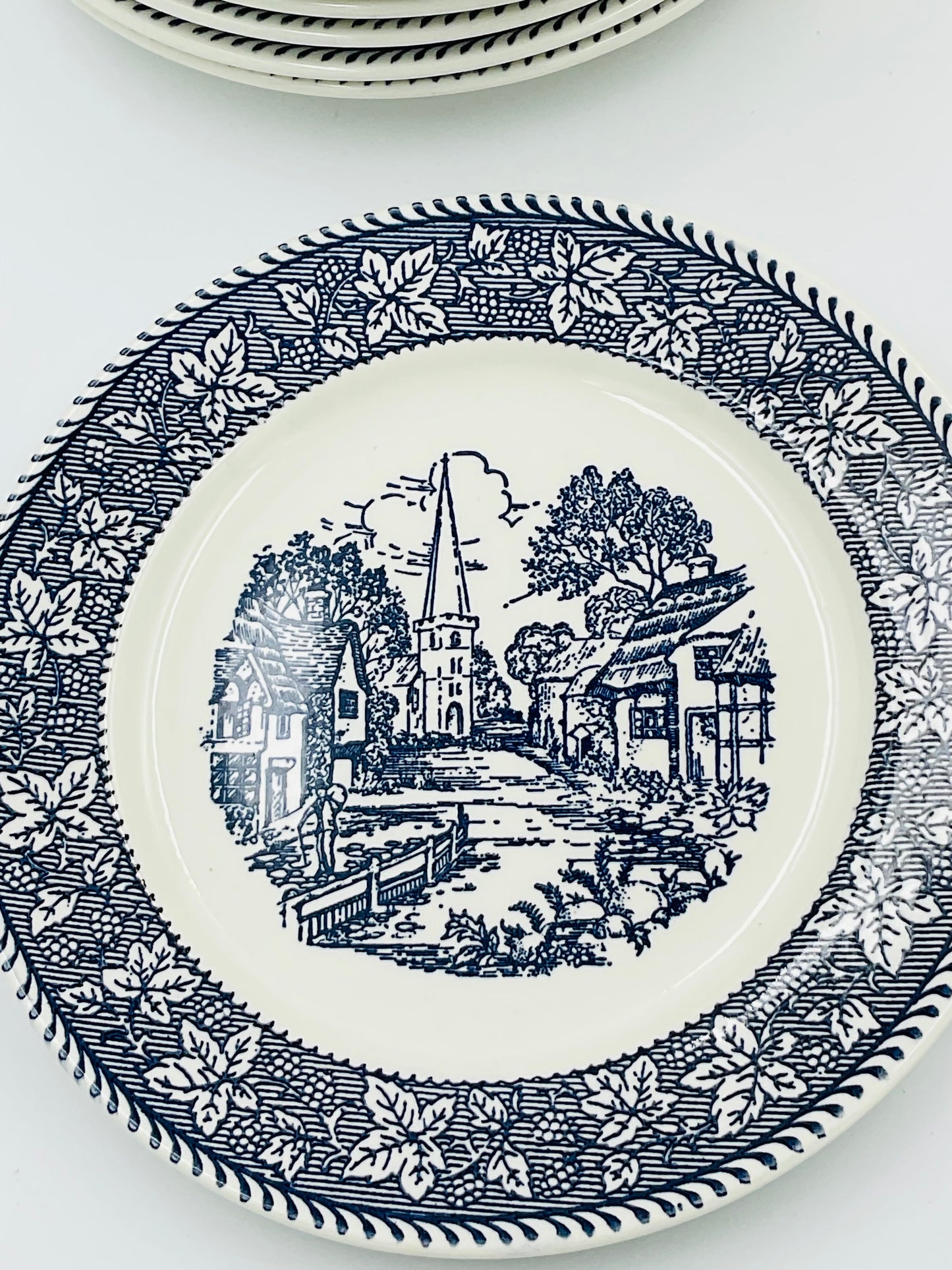 Vintage Homer Laughlin Shakespeare Country Blue Salad Plate - Set of 7
