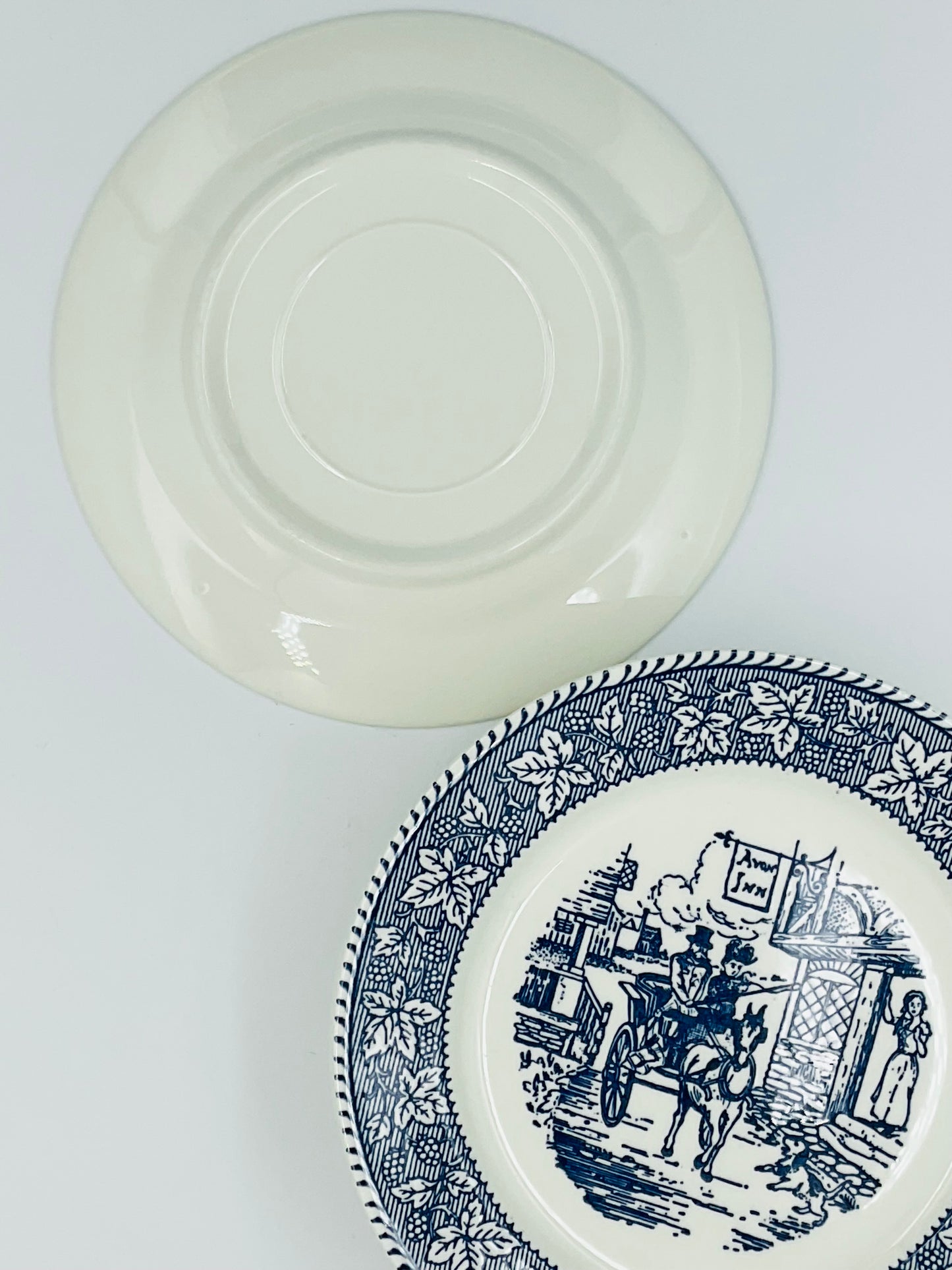 Homer Laughlin Stratford Shakespeare Country Blue Avon Inn Salad Plate - Set of 7