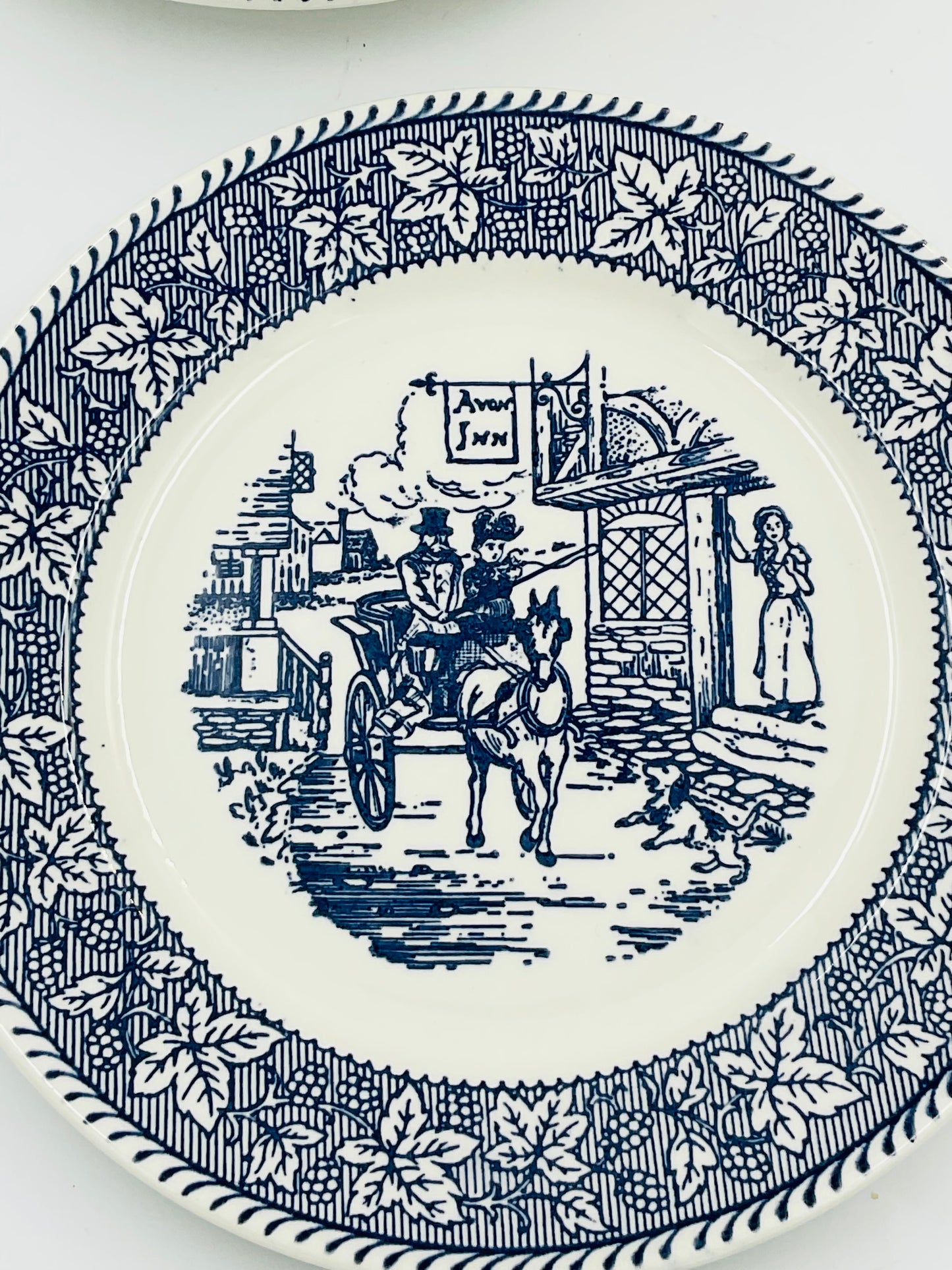 Homer Laughlin Stratford Shakespeare Country Blue Avon Inn Salad Plate - Set of 7