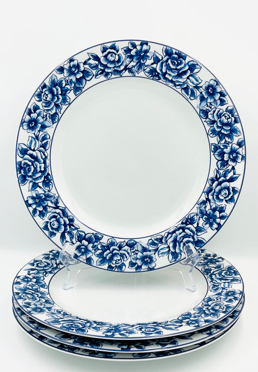 Reed & Barton Winterrose Cobalt Dinner Plates - Set of 4