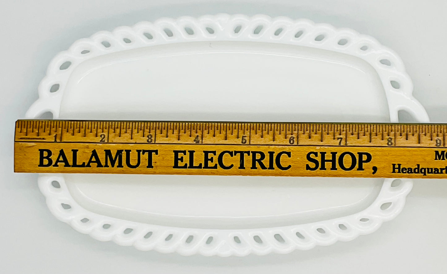 Vintage Indiana Glass Milk Glass Lace Edge Small Tray