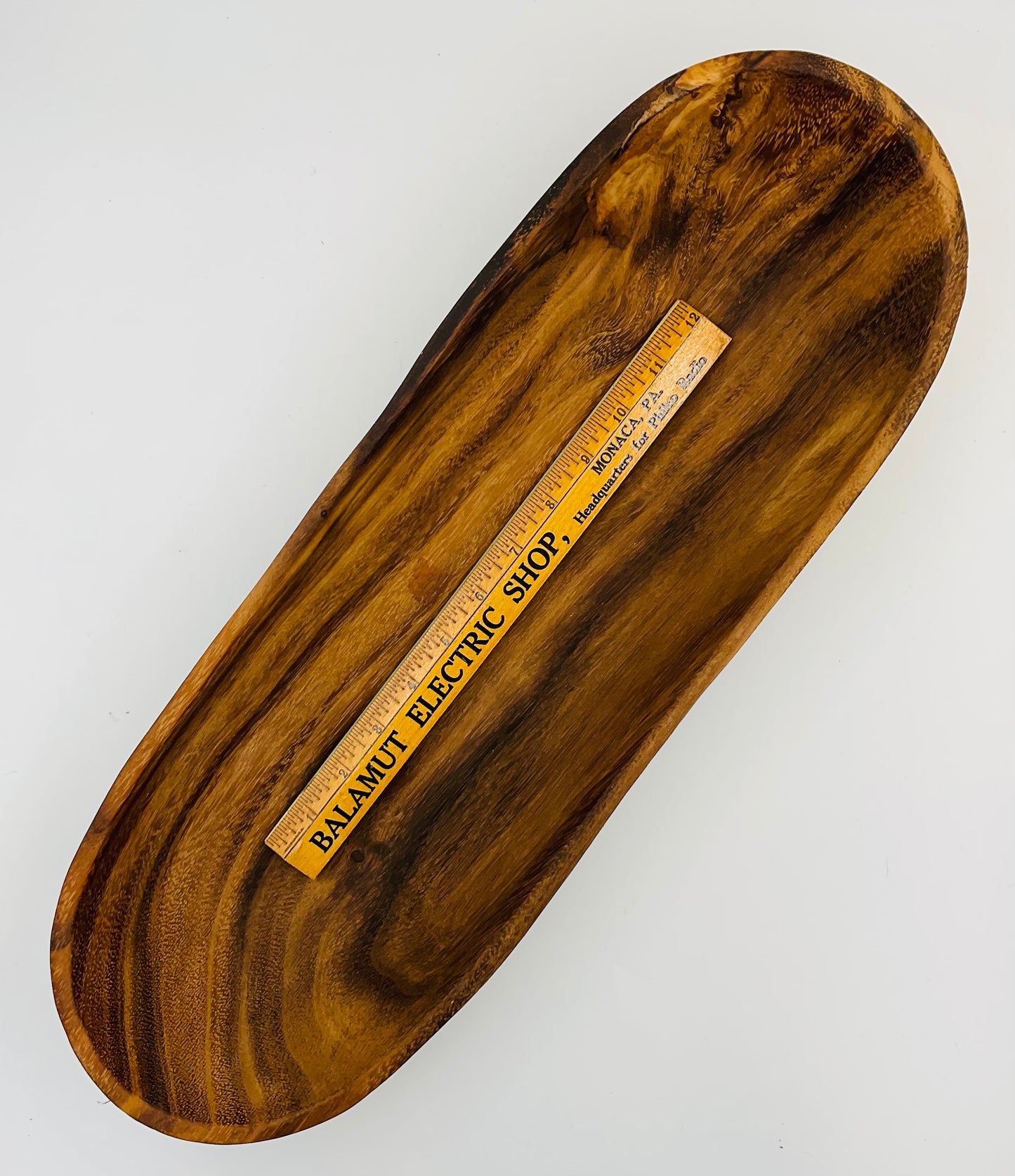 Large Oval Wooden Serving Bowl | Rustic Farmhouse Decor