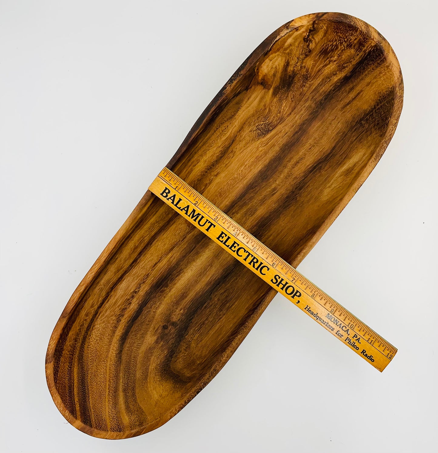 Large Oval Wooden Serving Bowl | Rustic Farmhouse Decor