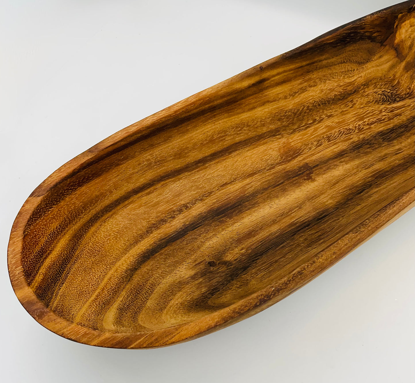 Large Oval Wooden Serving Bowl | Rustic Farmhouse Decor