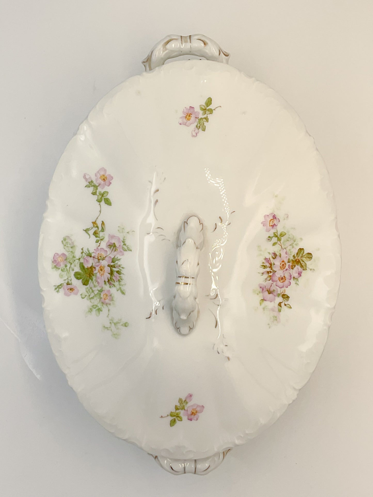 Antique Weimar Porzellan Covered Vegetable Bowl | Pre-1945 Germany Export Mark