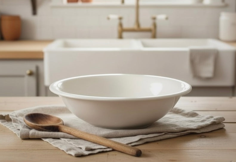 Vintage McCoy White Ceramic Basin Bowl – Farmhouse Pottery