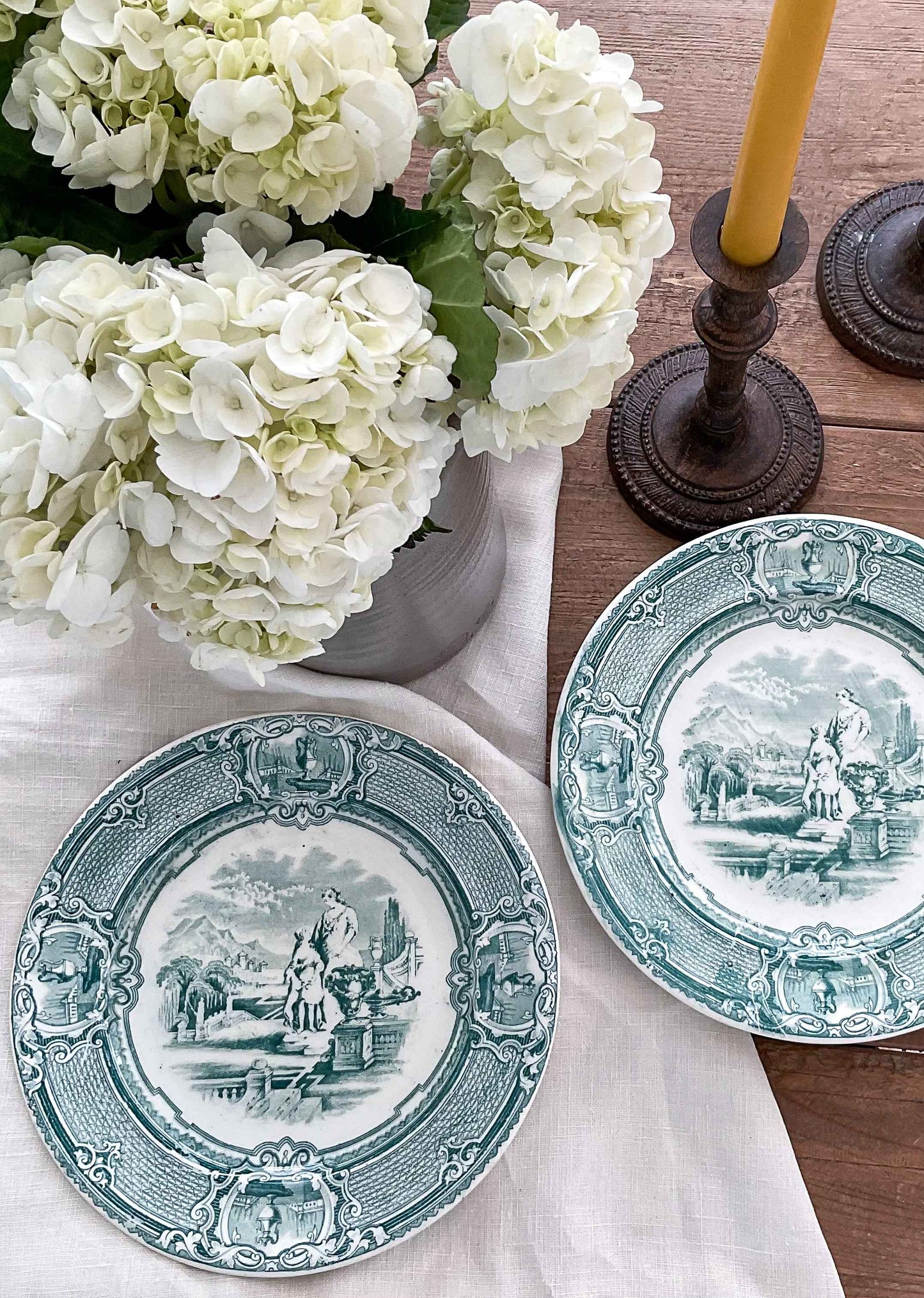 Antique Portuguese Green Transferware Plate – Fábrica de Loiça de Sacavém