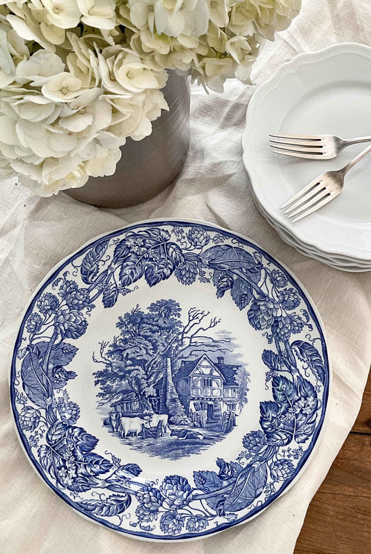 Spode Blue Room Collection Rural Scenes Dinner Plate | Blue Transferware