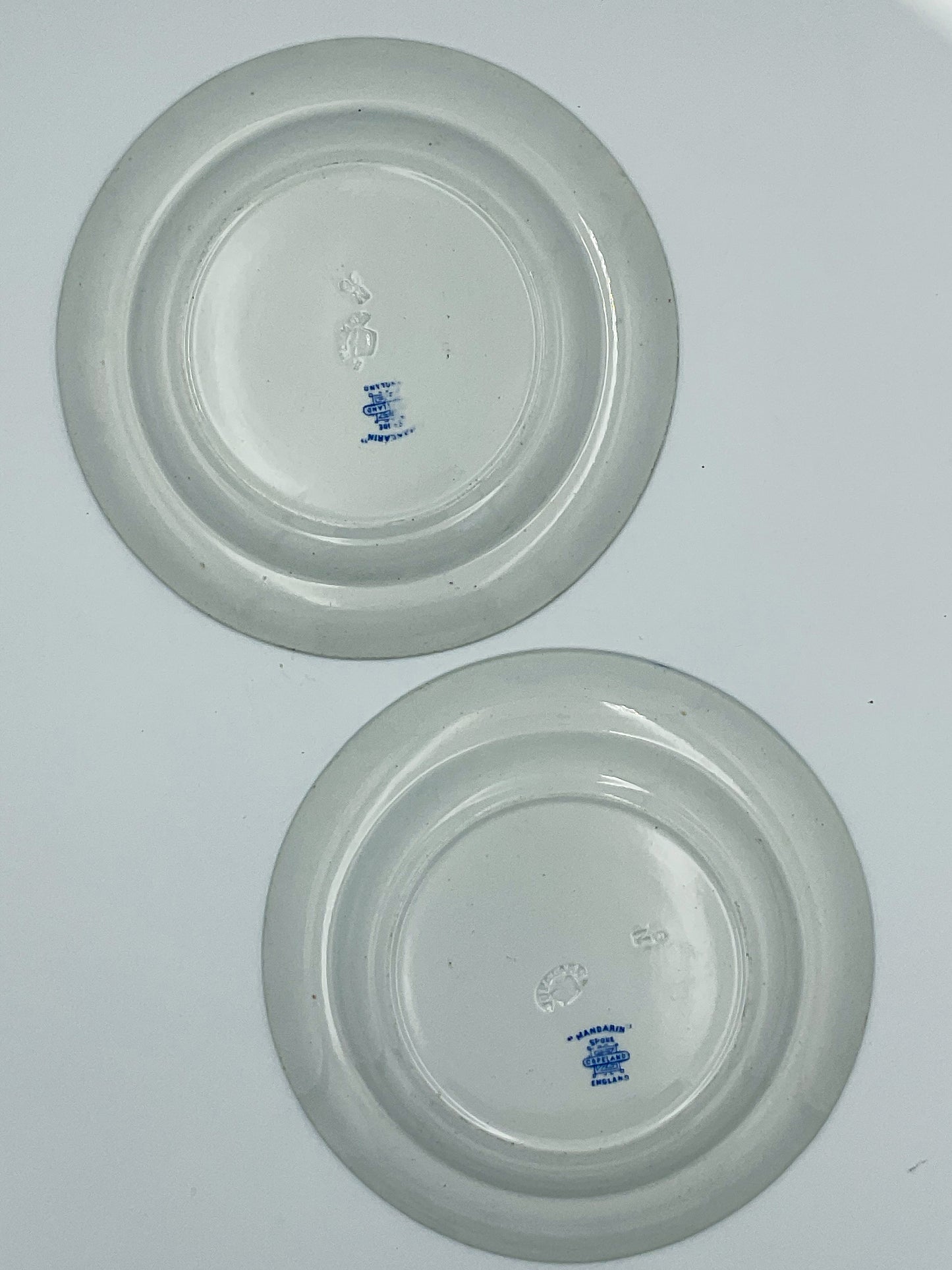 Antique Copeland Spode Mandarin Blue Transferware Plates – Set of 2
