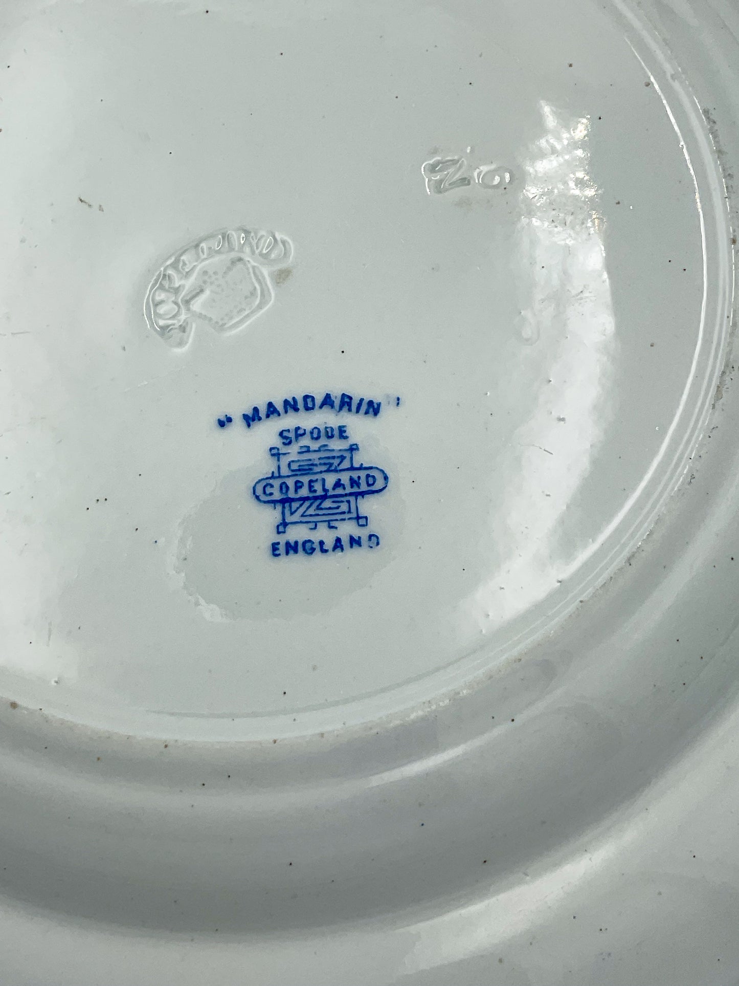 Antique Copeland Spode Mandarin Blue Transferware Plates – Set of 2