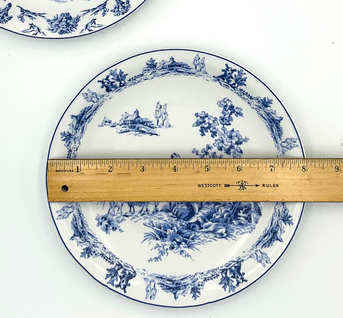 Blue & White Toile Decorative Plates | Set of 3 French Country Wall Plates