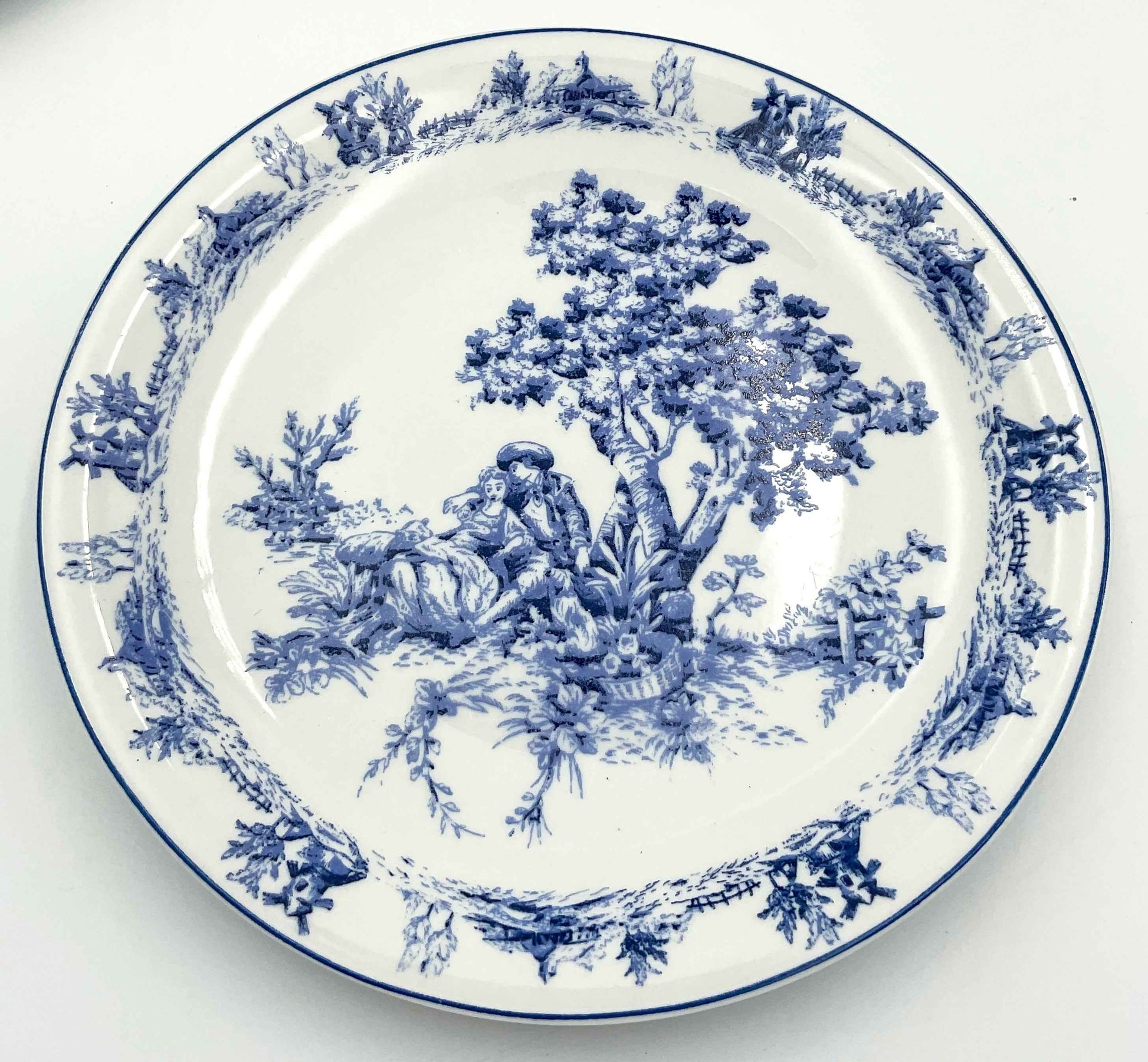 Blue & White Toile Decorative Plates | Set of 3 French Country Wall Plates