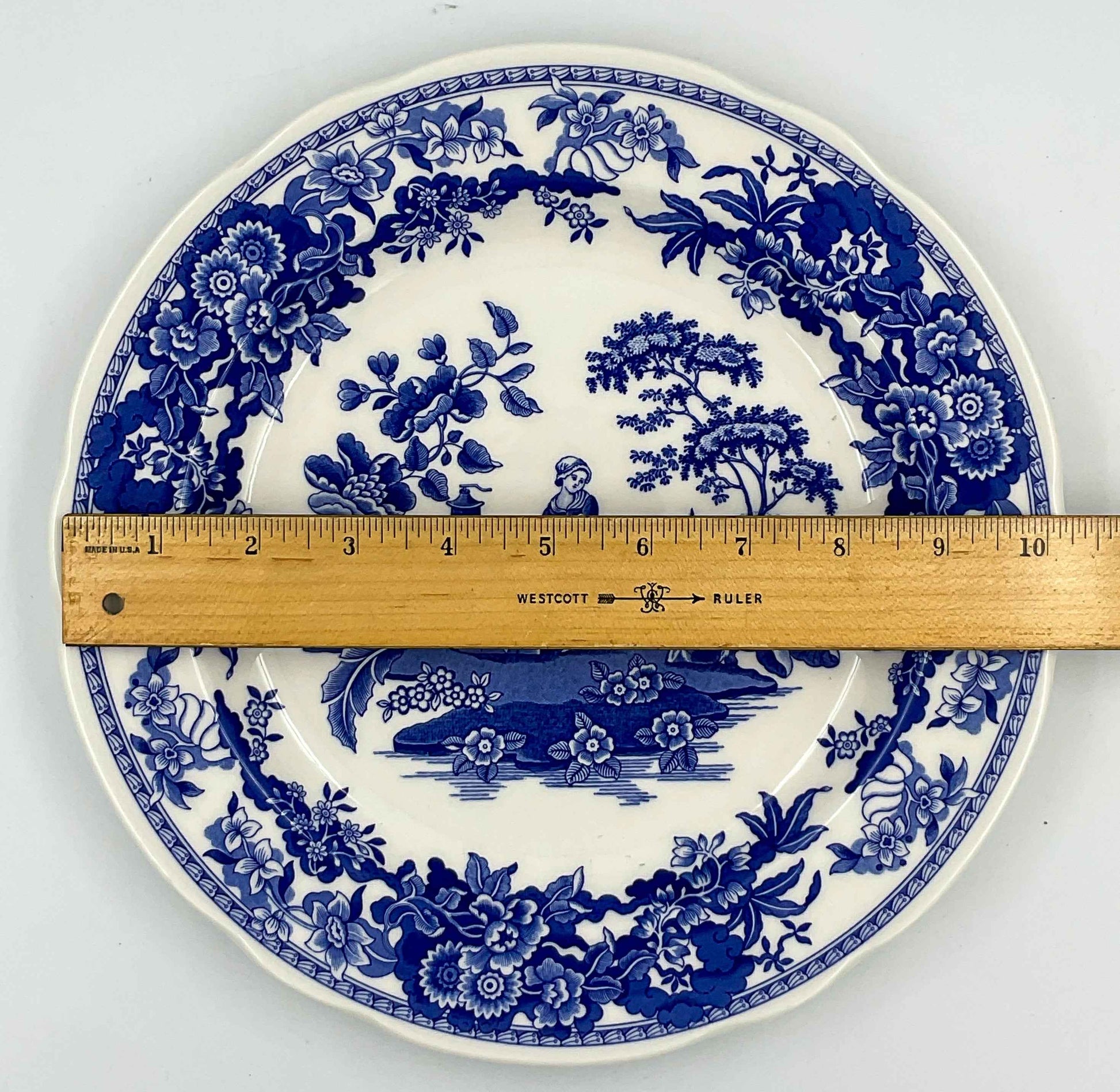 Spode "Girl at Well" Blue & White Transferware Plate | English Cottage Style