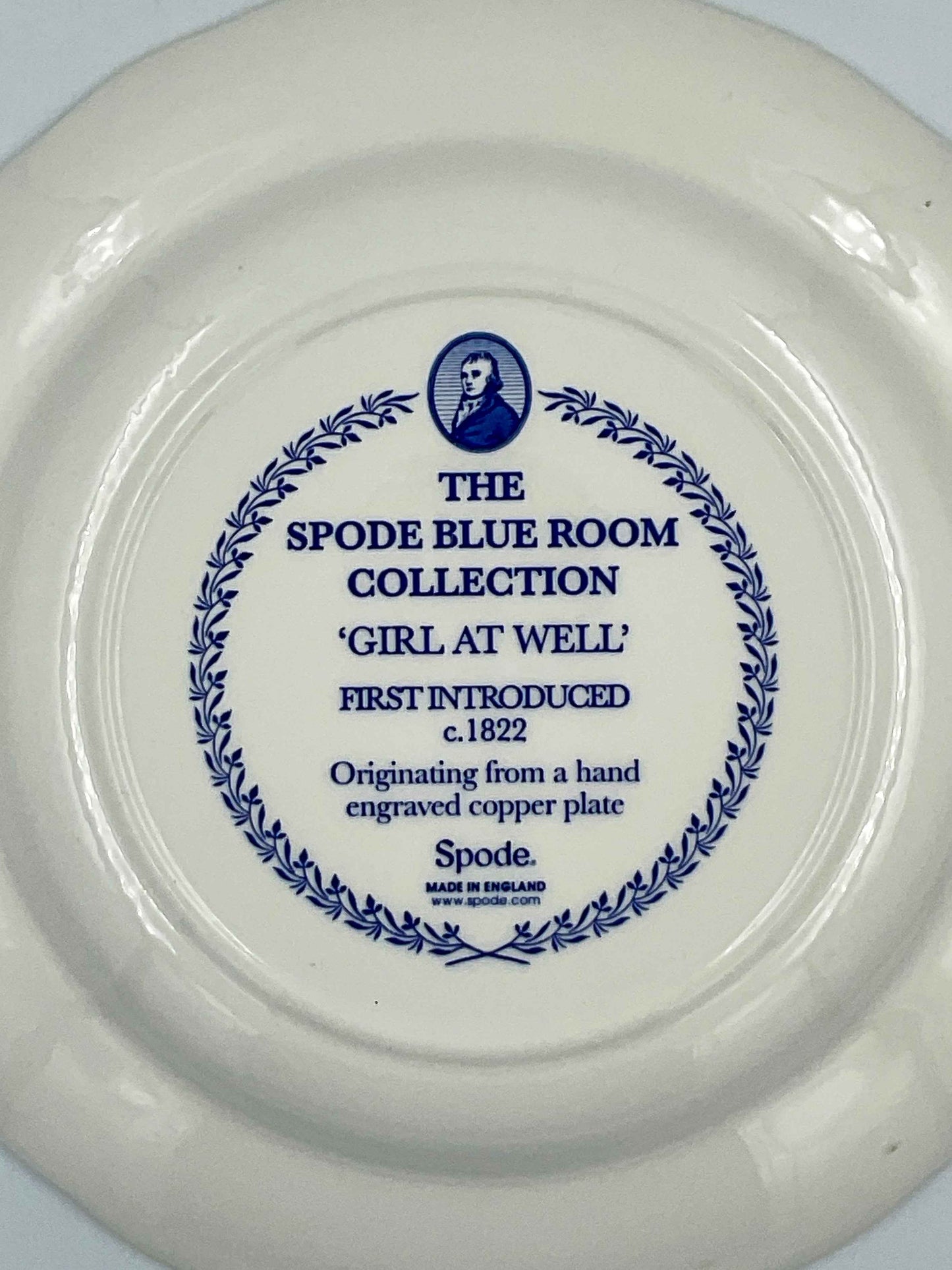 Spode "Girl at Well" Blue & White Transferware Plate | English Cottage Style